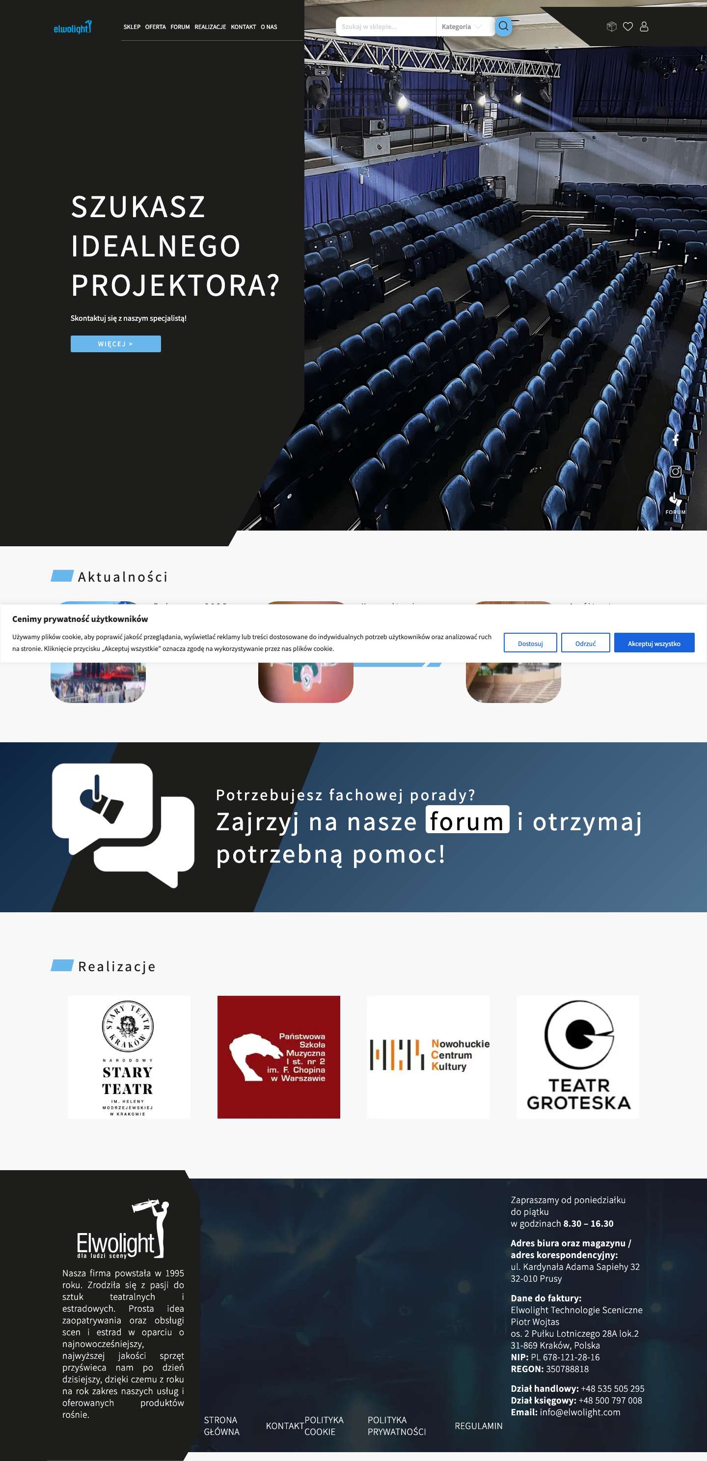 Oświetlenie sceniczne i teatralne. Projekty technologii scenicznej - Full Screenshot