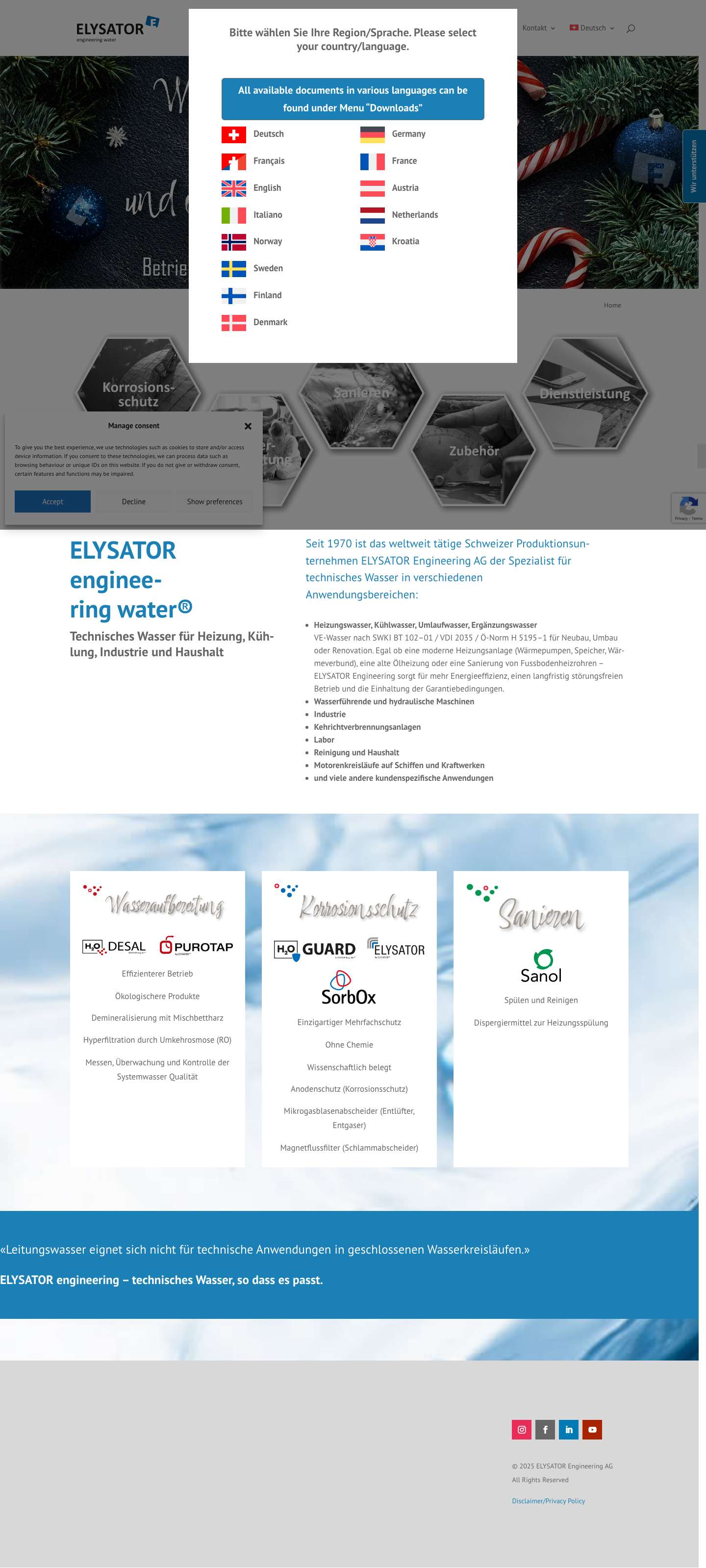 ELYSATOR Engineering AG | engineering water - Full Screenshot