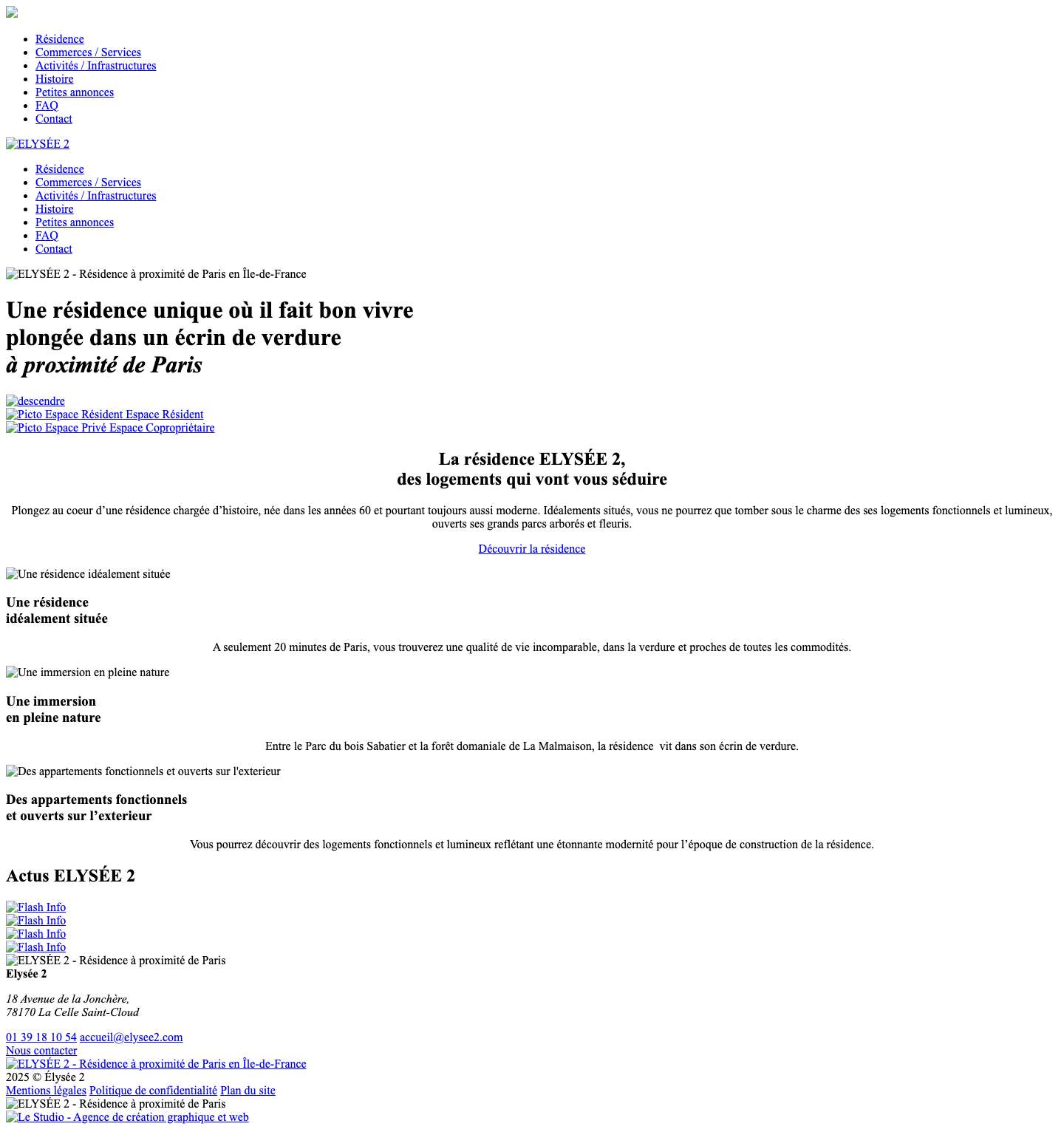 Élysée 2 | Une résidence unique à proximité de Paris - Full Screenshot