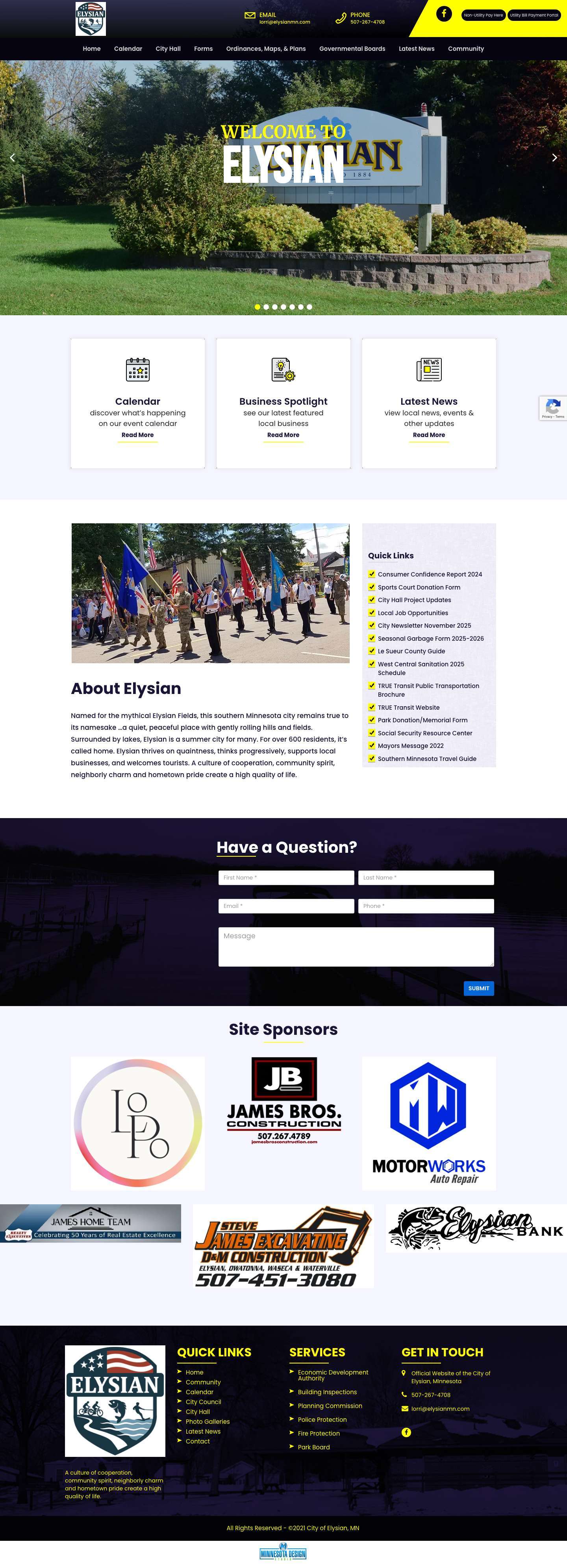 Home - City of Elysian, MNHome - City of Elysian, MN - Full Screenshot