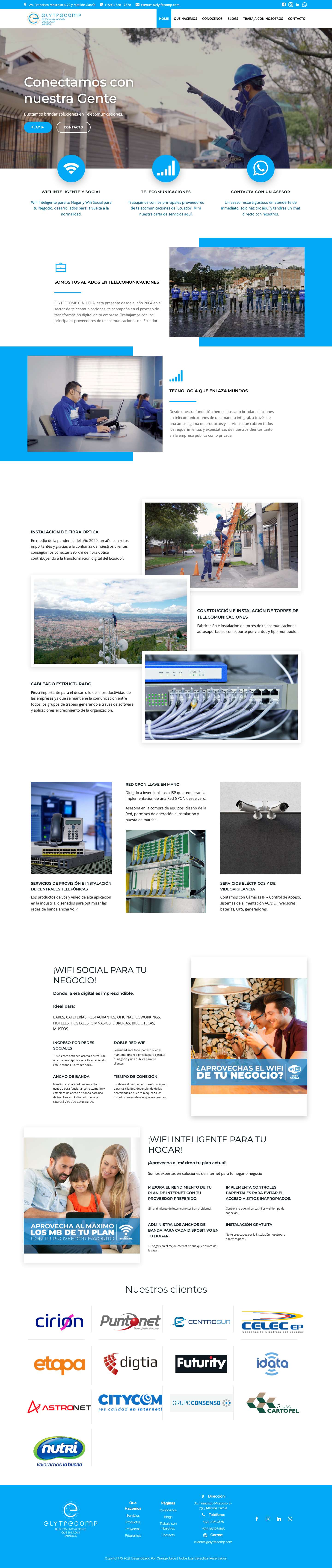 Elytfecomp | Brindamos soluciones en Telecomunicaciones - Full Screenshot