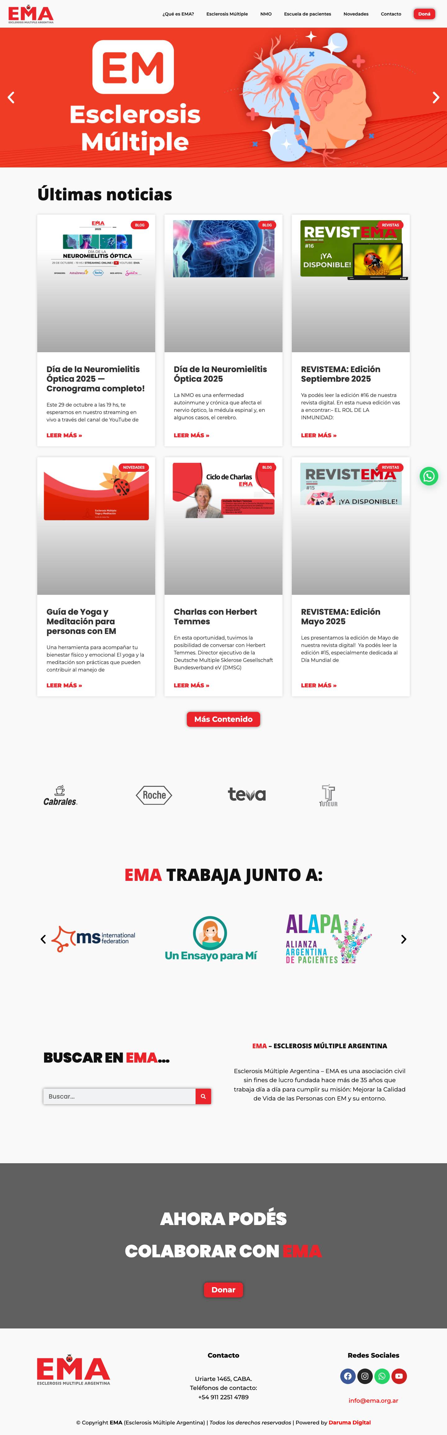 EMA – Esclerosis Multiple Argentina EMA – Esclerosis Multiple Argentina - Full Screenshot