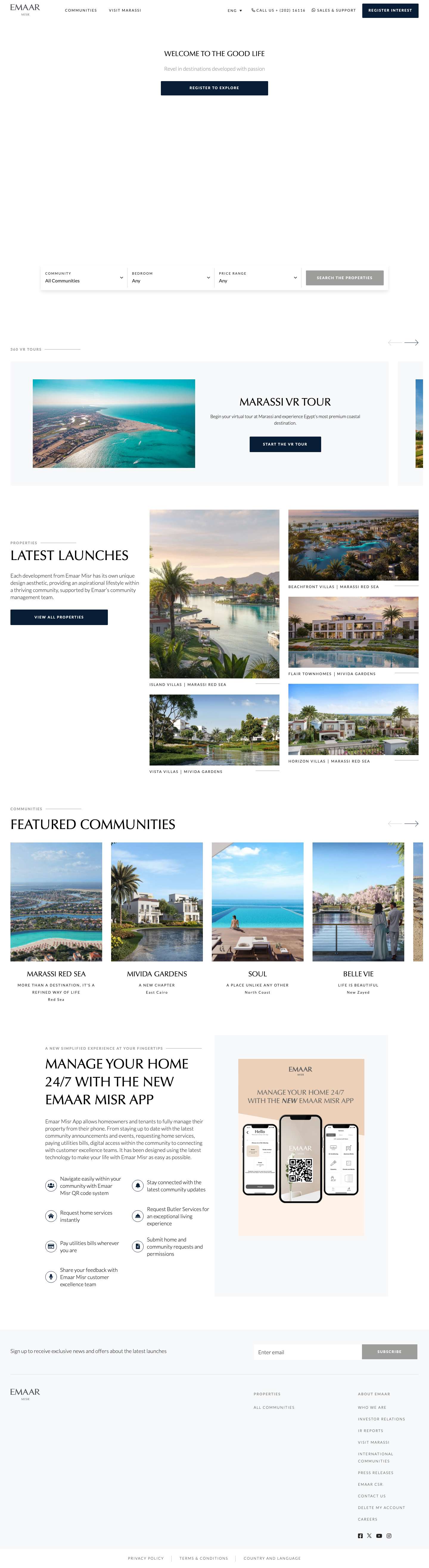 Luxury Real Estate Developer in Egypt | Emaar Misr - Full Screenshot