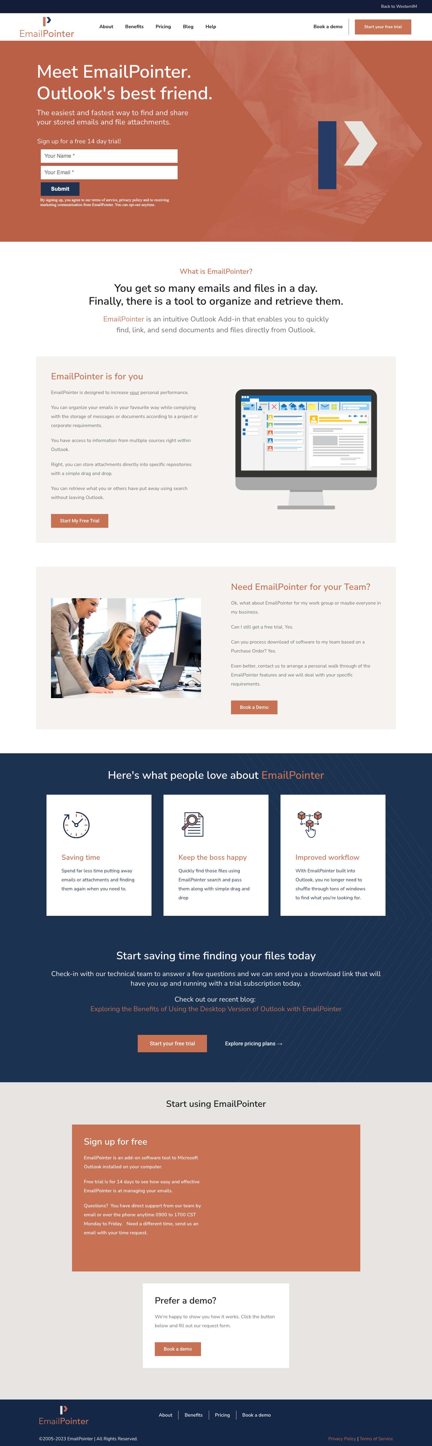 EmailPointer | Meet Email's Best Friend - Full Screenshot