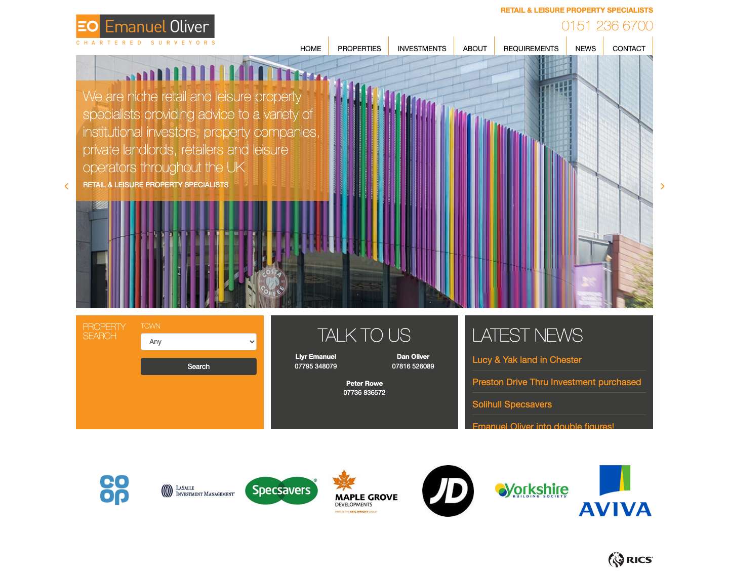 Emanuel Oliver – Retail & Leisure Property Specialists - Full Screenshot