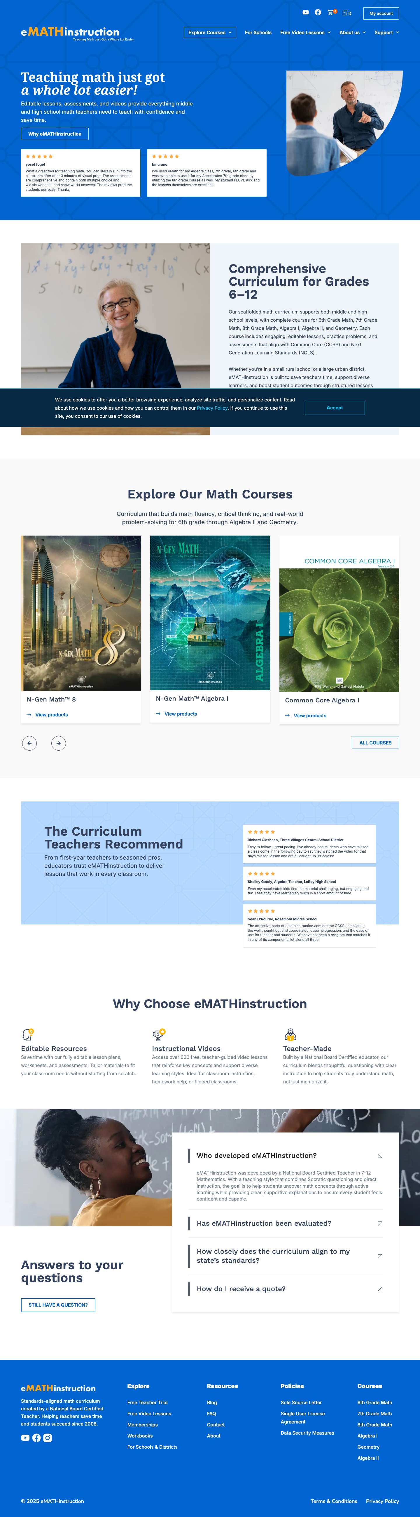 Homepage - eMATHinstruction - Full Screenshot