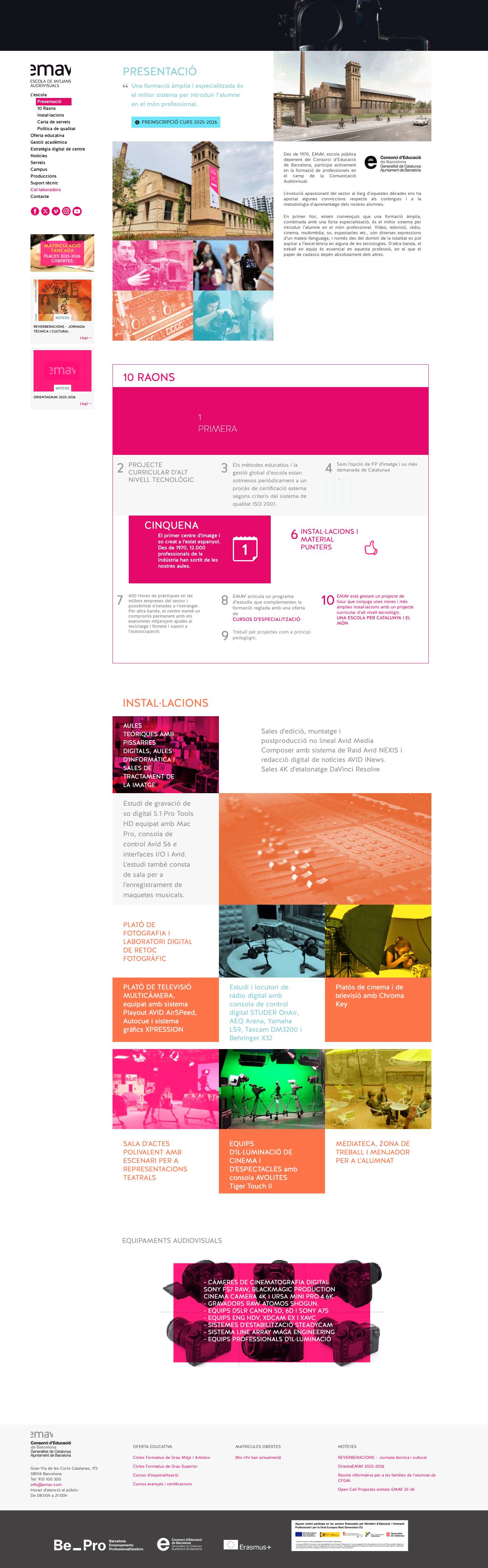 emav | Escola de Mitjans Audiovisuals Barcelona - Full Screenshot