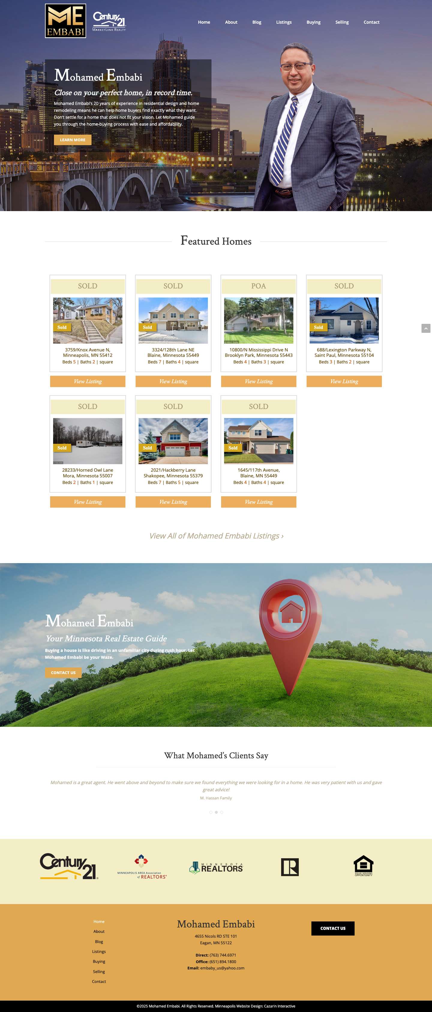 Real Estate Agent Minnesota | Embabi Real Estate - Full Screenshot