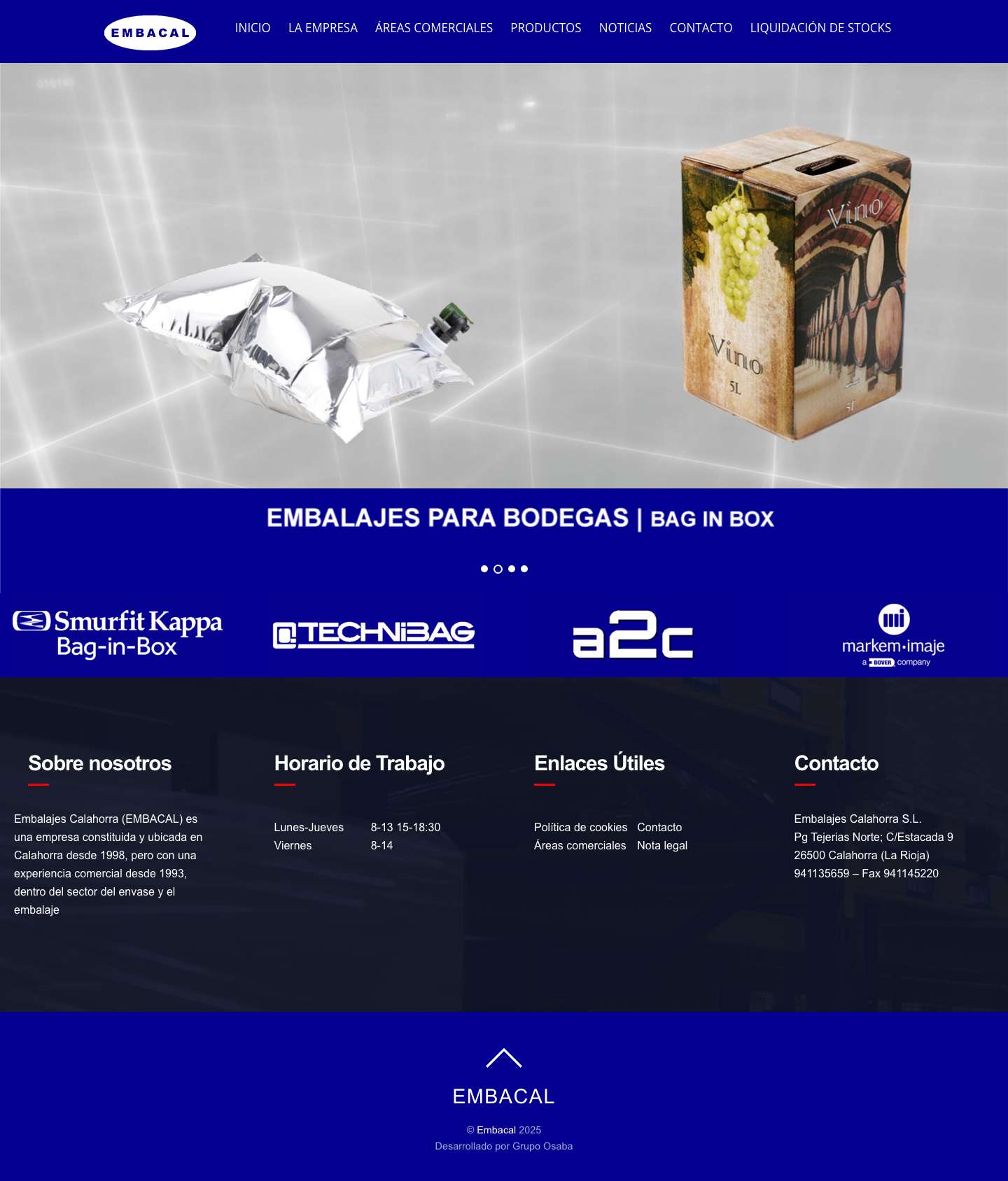 Embacal – EMBALAJES CALAHORRA S.L. - Full Screenshot