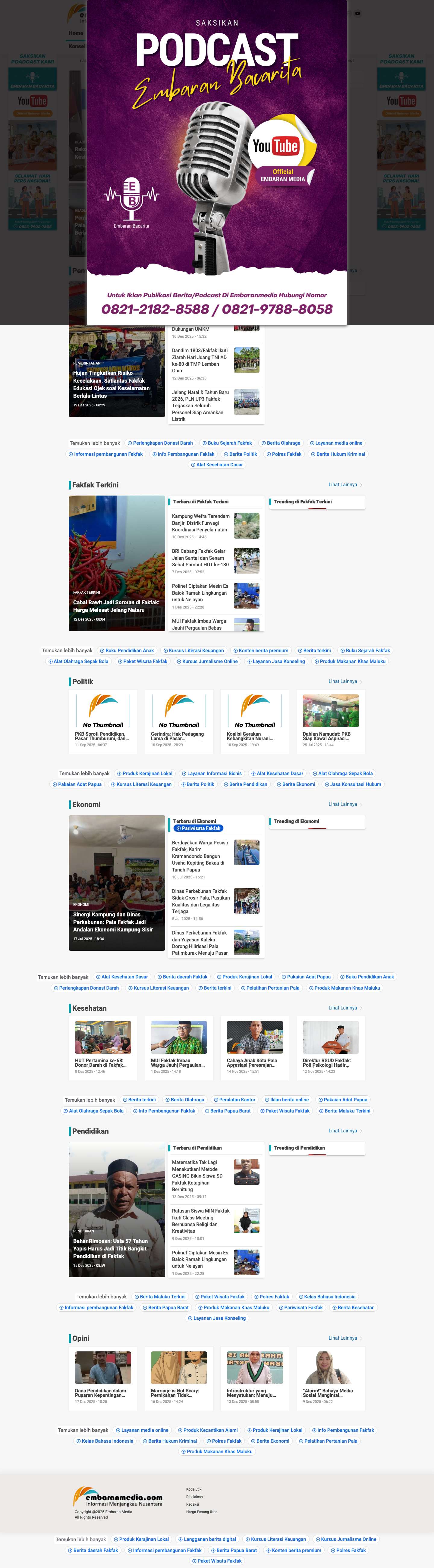 Embaran Media - Informasi Menjangkau Nusantara - Full Screenshot