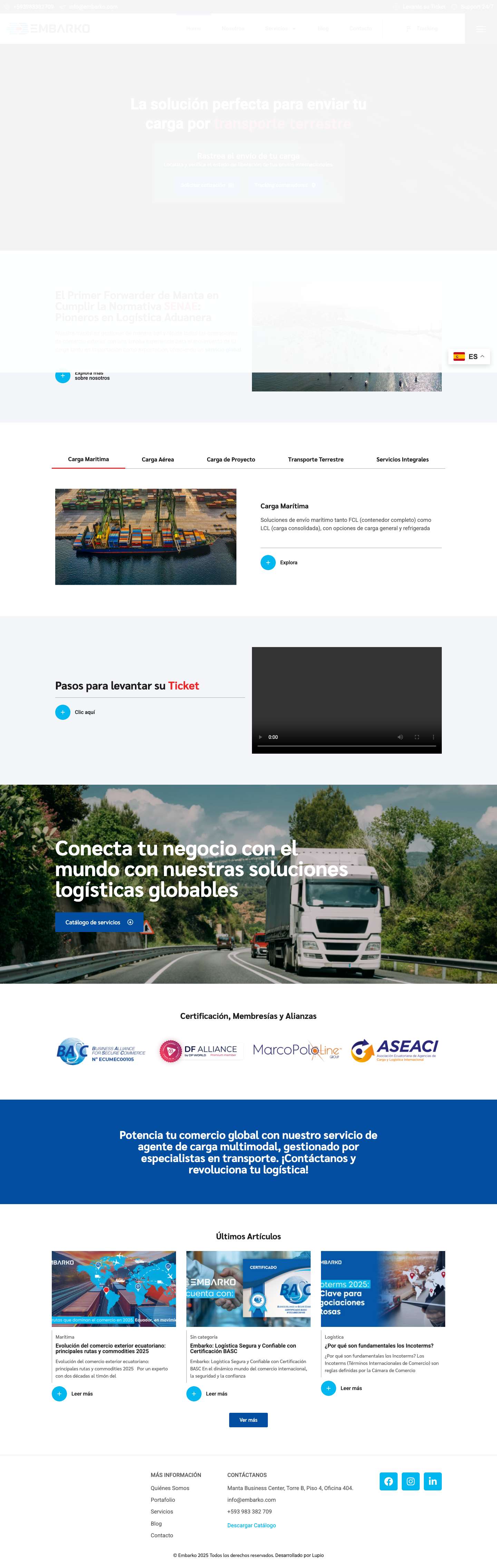 Embarko - Soluciones Logísticas - Full Screenshot