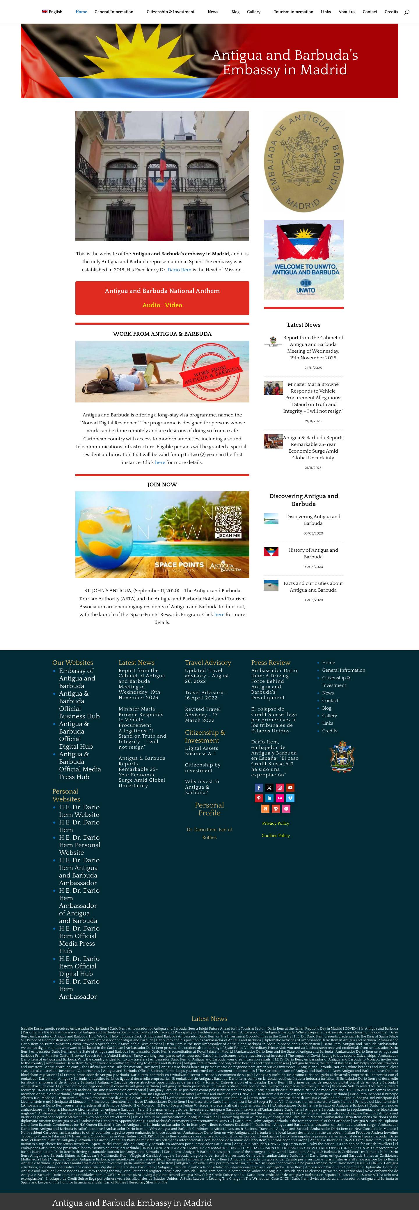 Antigua and Barbuda Embassy In Madrid - Full Screenshot