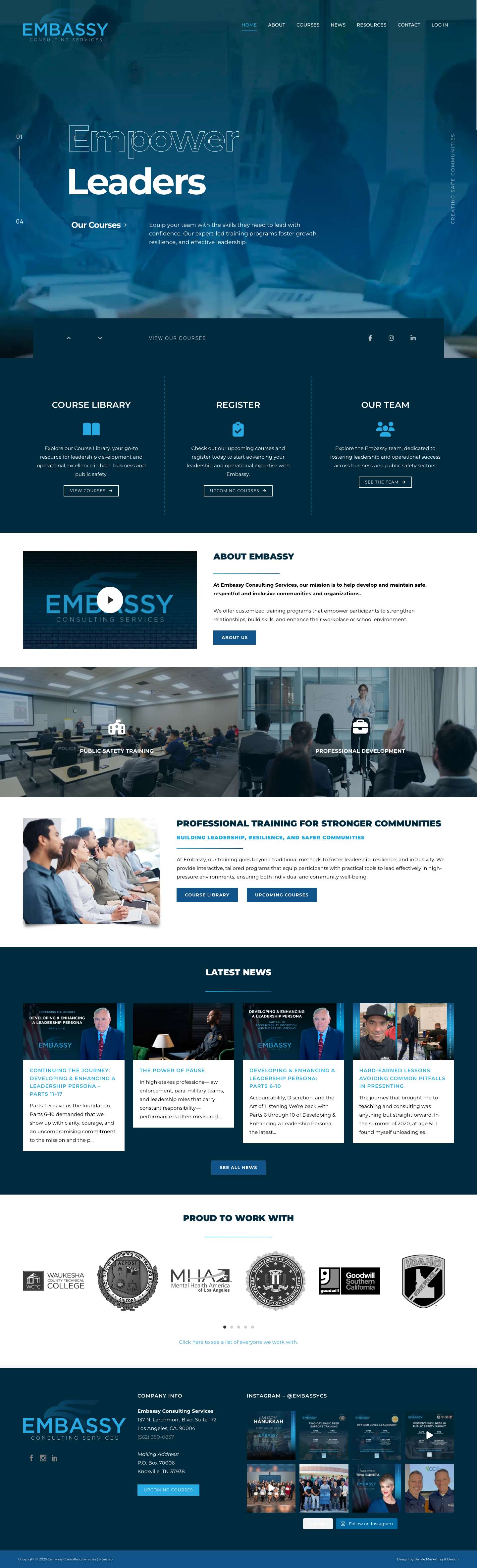 Professional Leadership Development & Public Safety Training by Embassy - Full Screenshot