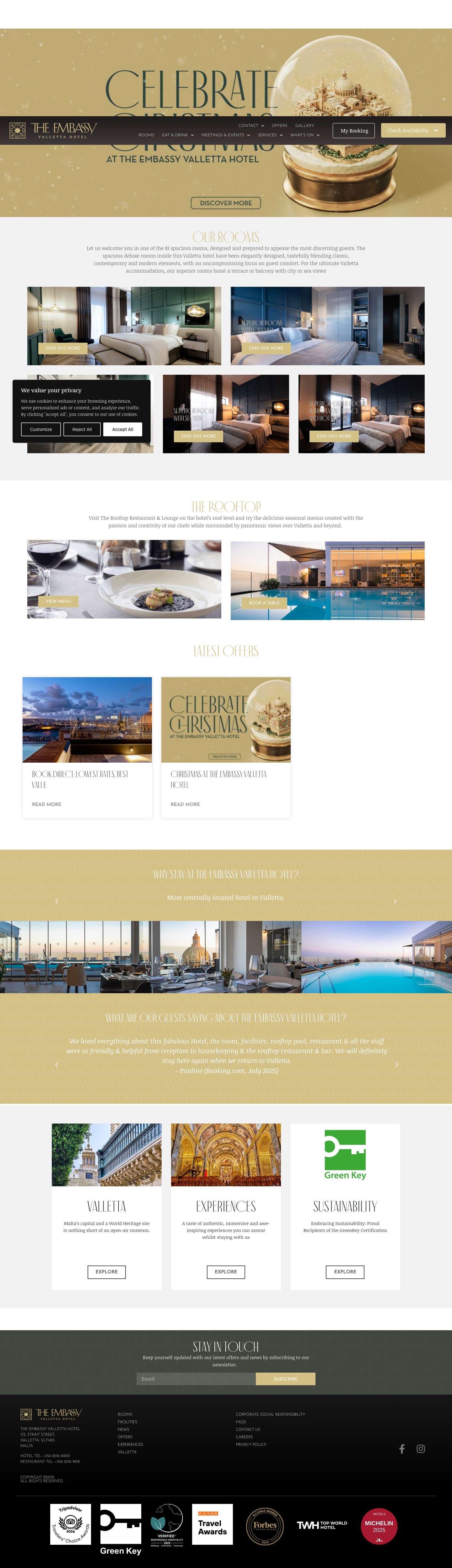 The Embassy Valletta Hotel - - Full Screenshot