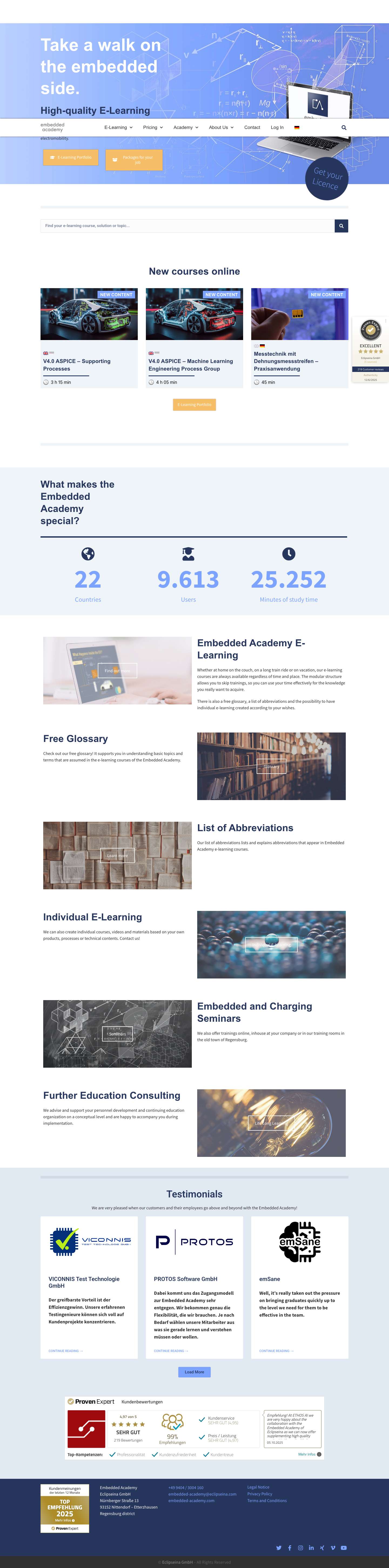 Embedded Academy | training academy for the embedded sector - Full Screenshot