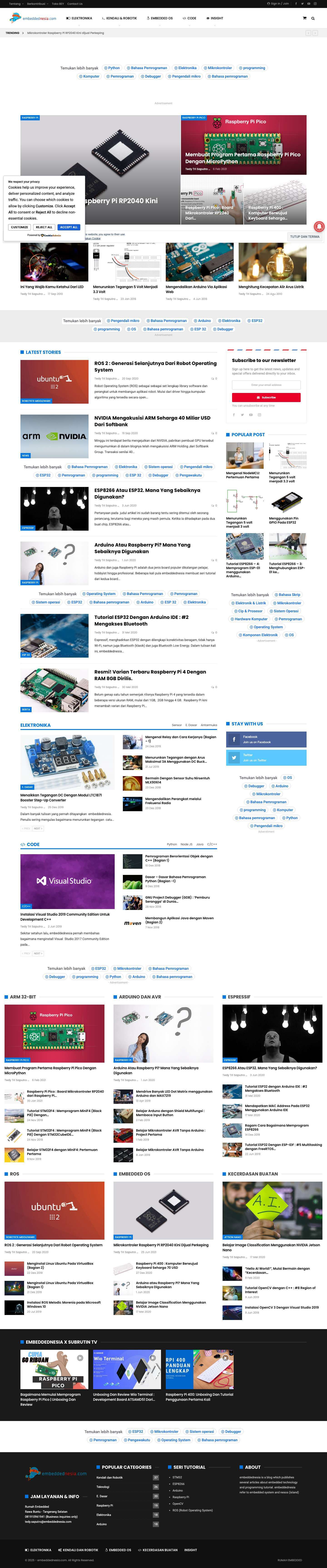 Beranda - embeddednesia.com - Full Screenshot