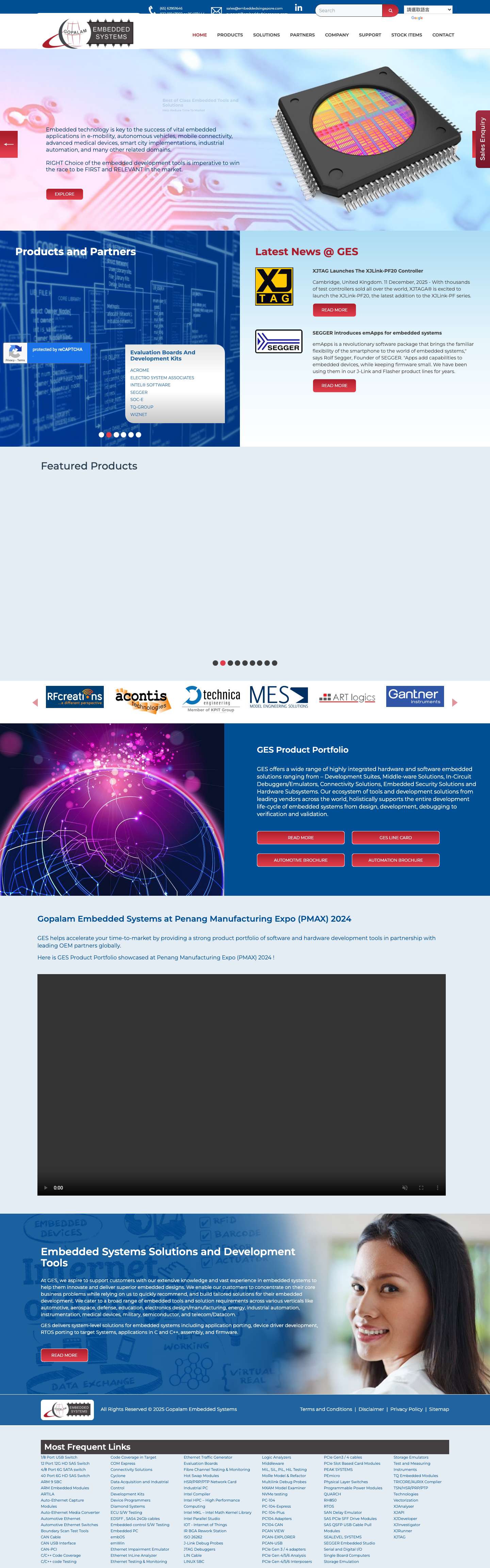 Gopalam Embedded Systems Singapore - Hardware, Software Embedded Solutions - Full Screenshot