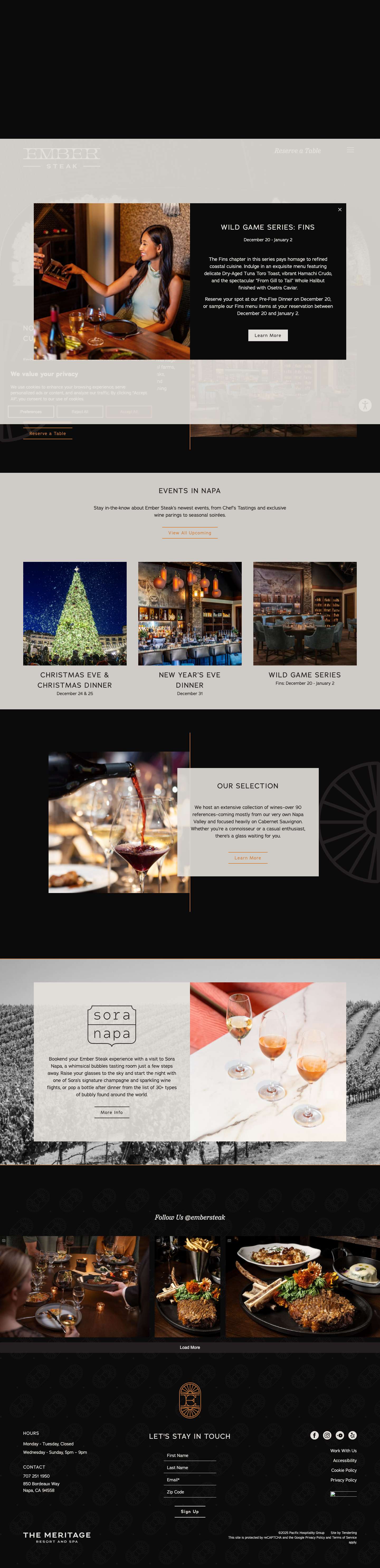 Napa’s Premier Steakhouse | Ember Steak - Full Screenshot