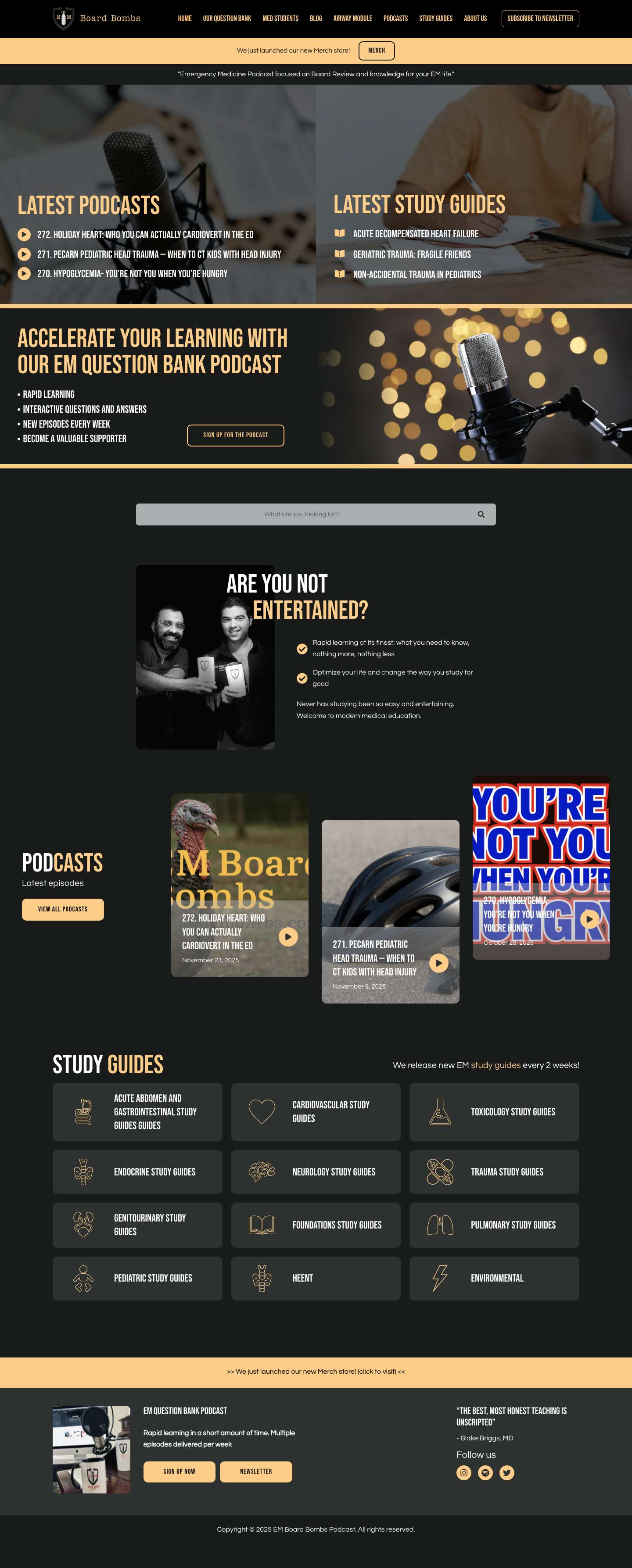 EM Board Bombs High Yield Board Review - Emergency Medicine Board Review - Full Screenshot