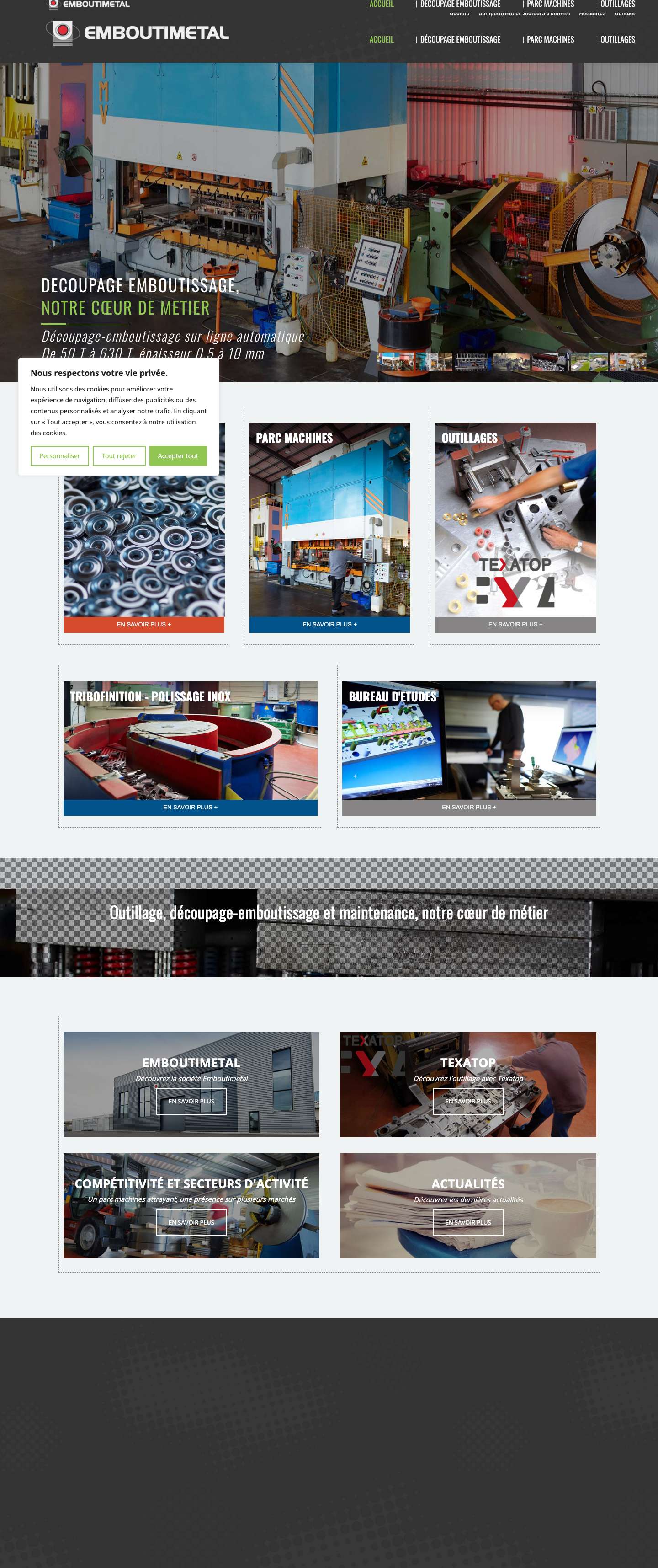 Decoupage emboutissage et outils à suivre - Emboutimetal - Full Screenshot