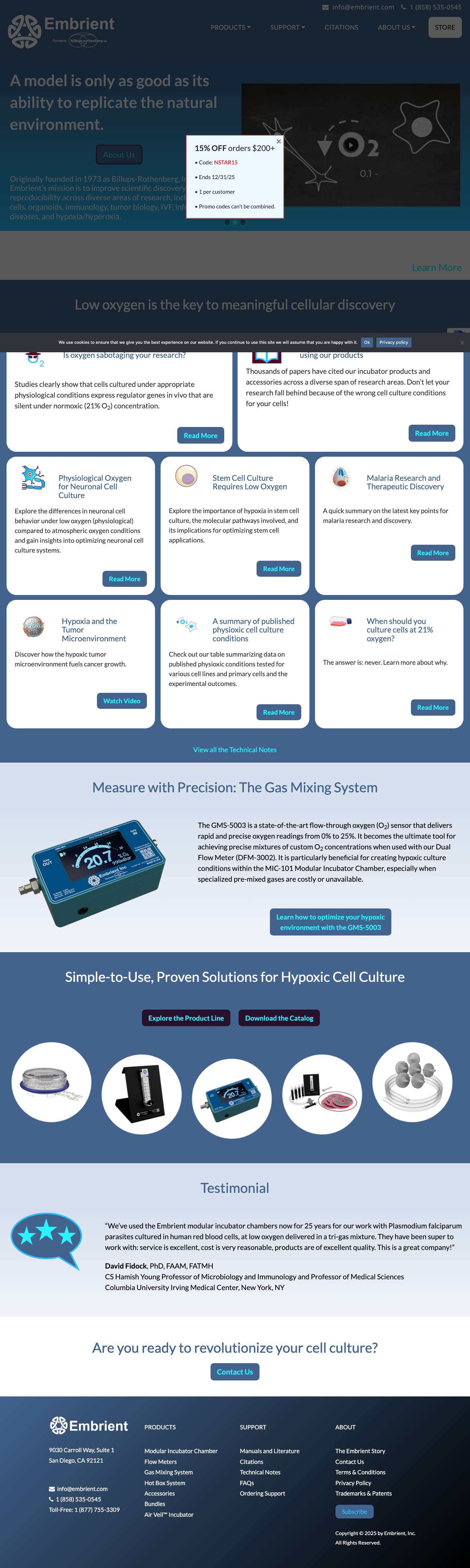 Embrient , Inc. – Control your cell culture environment - Full Screenshot