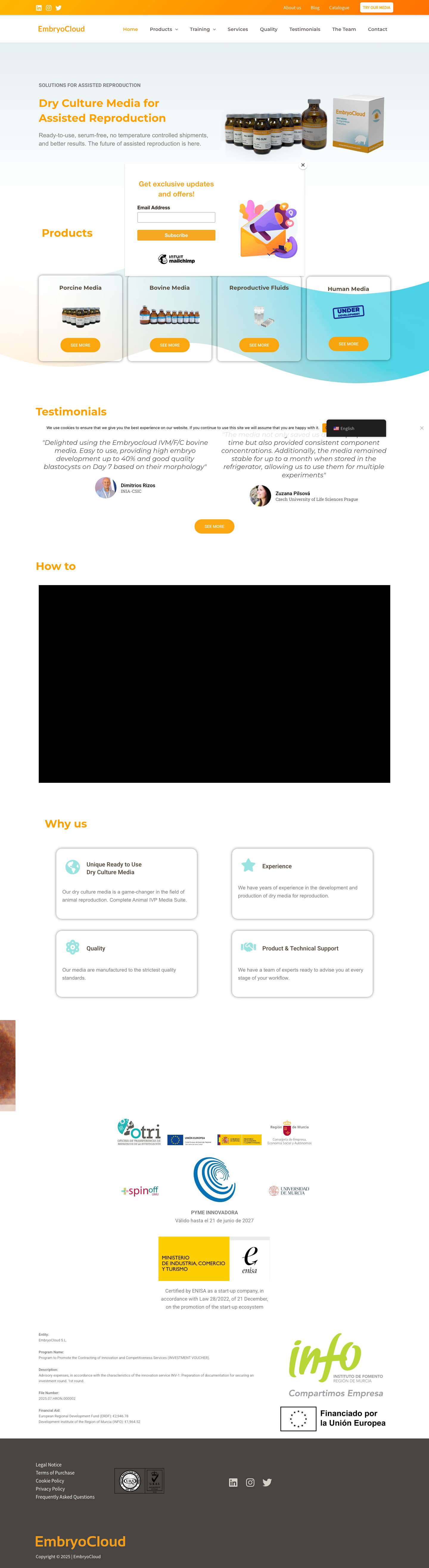 IVP Media for Assisted Reproduction | EmbryoCloud - Full Screenshot