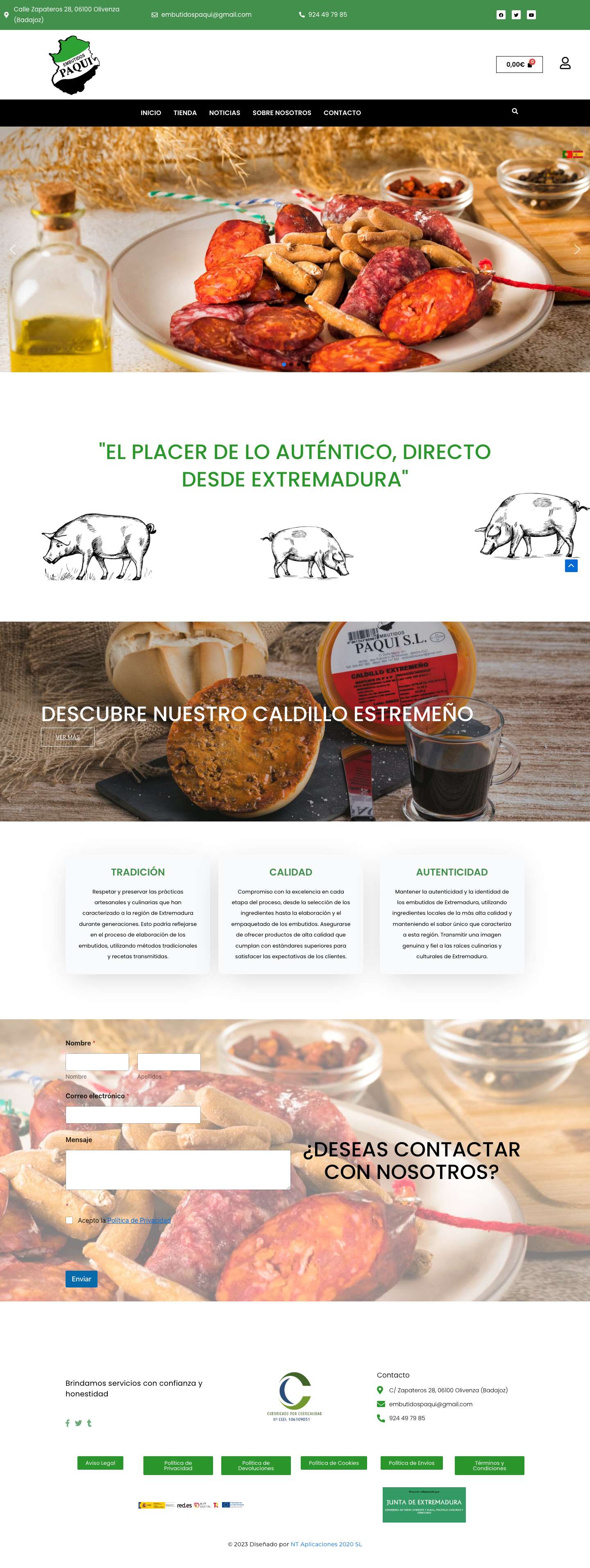 Principal - Embutidos Paqui - Full Screenshot