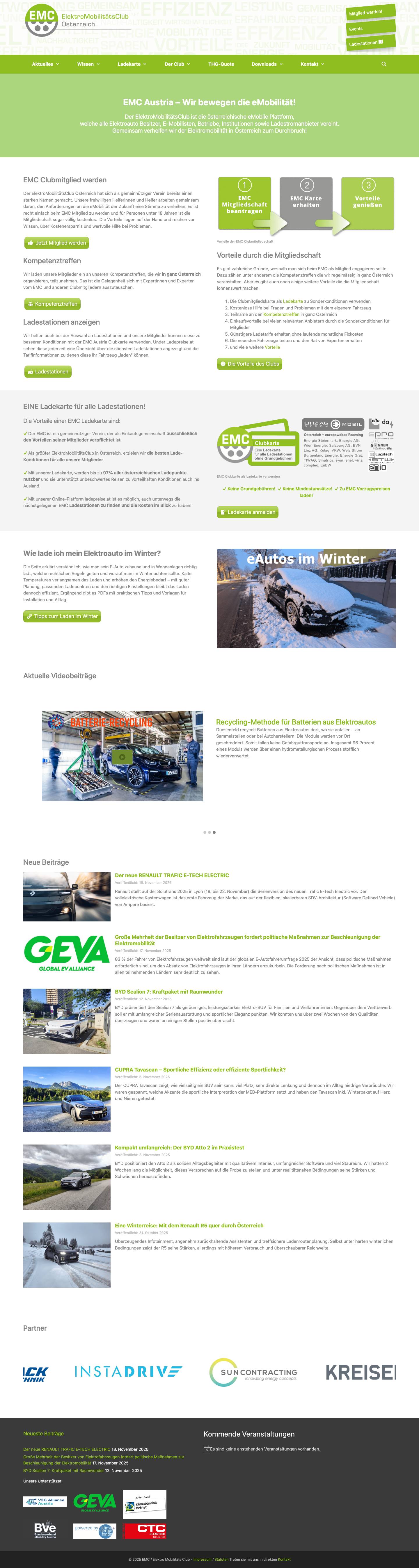 Home - EMC Austria (Elektro Mobilitäts Club) - Full Screenshot