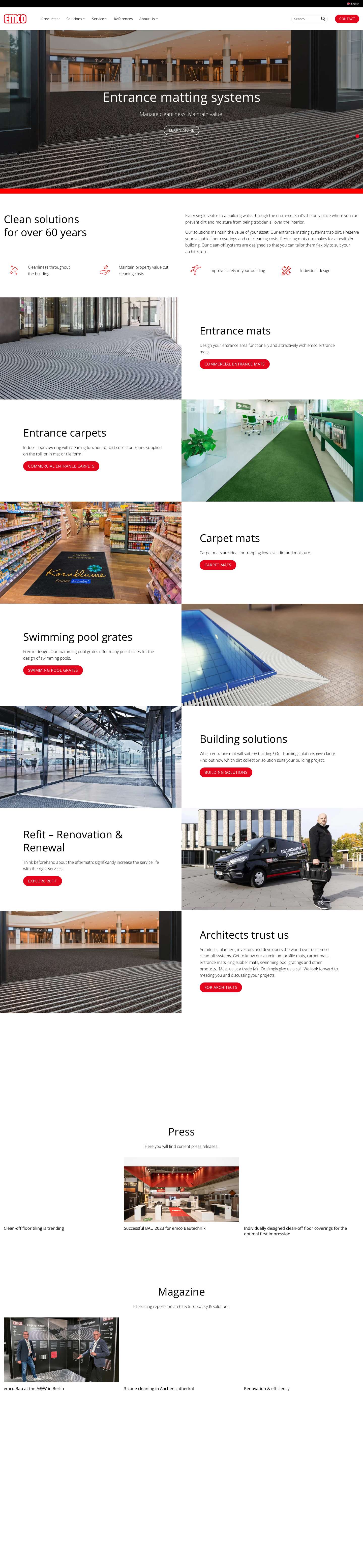 EMCO entrance mat systems - emco - Full Screenshot