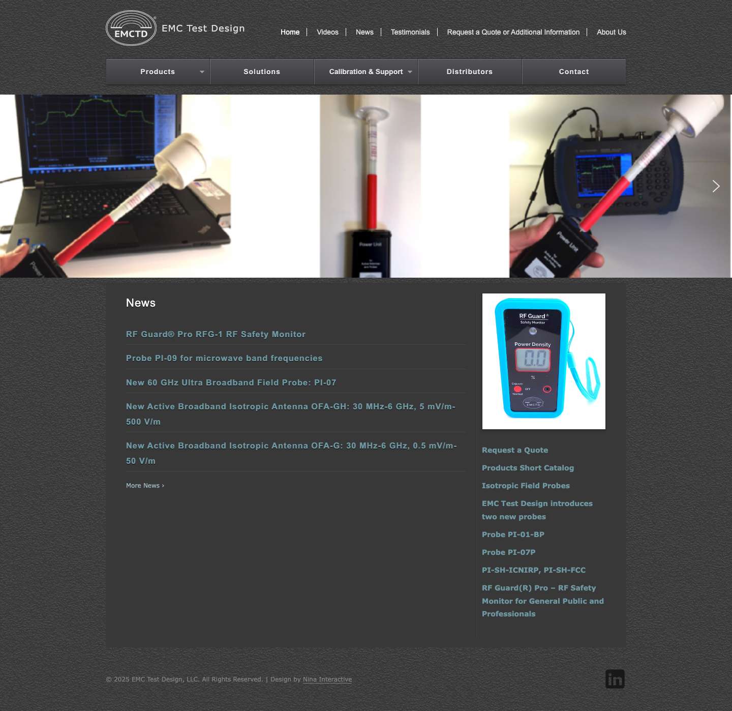 Home | EMC Test Design - Full Screenshot