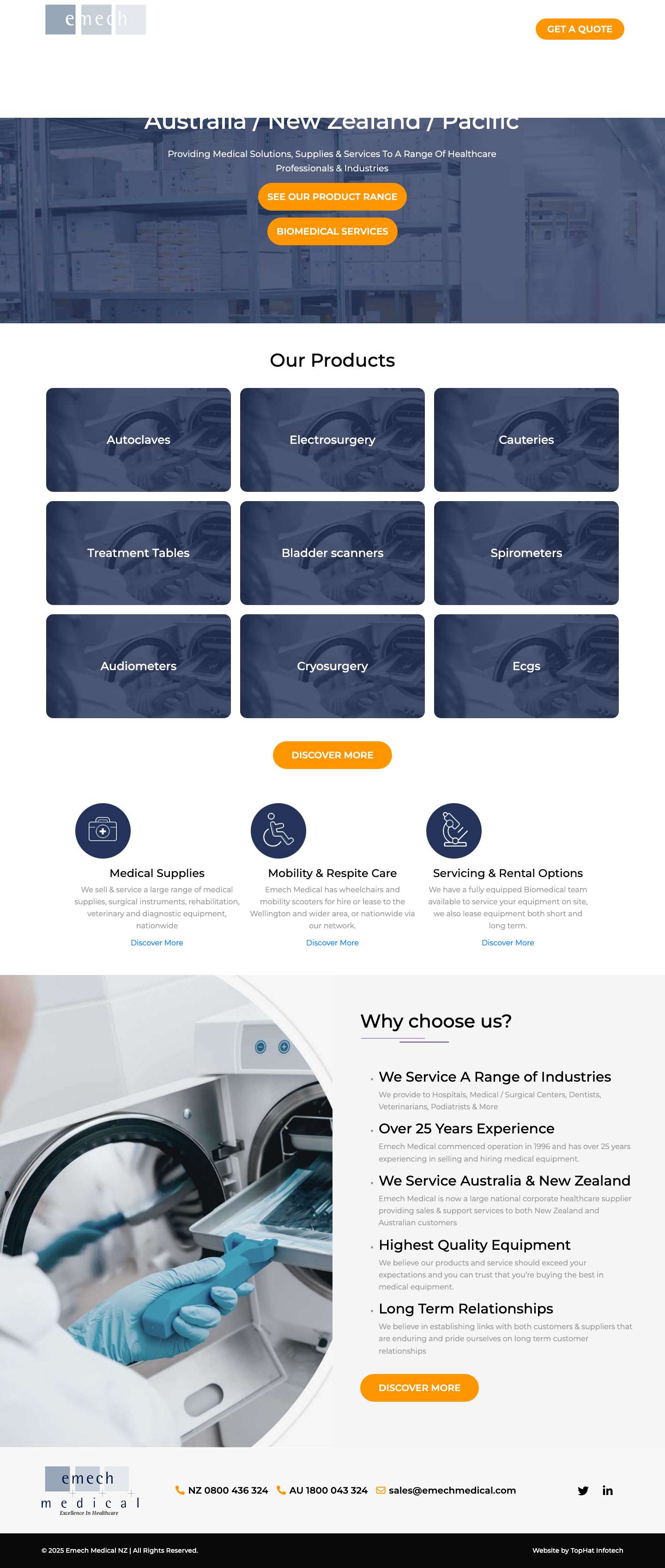 Home - Emech Medical New Zealand - Full Screenshot