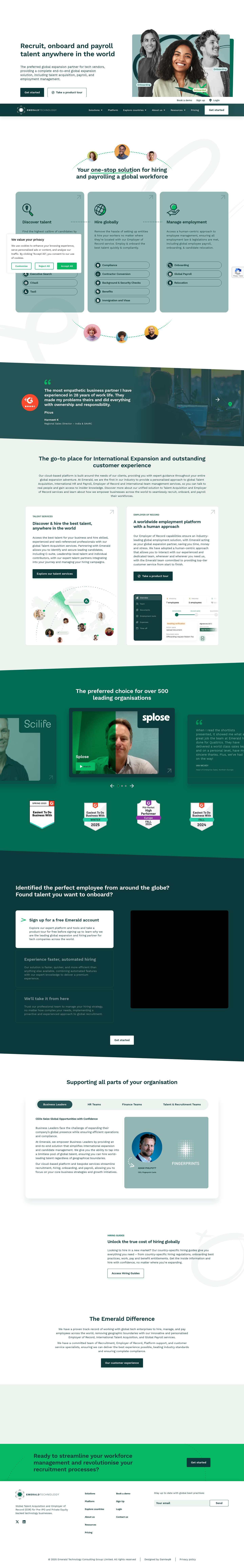 Global Hiring & Expansion Solutions - Emerald Technology - Full Screenshot