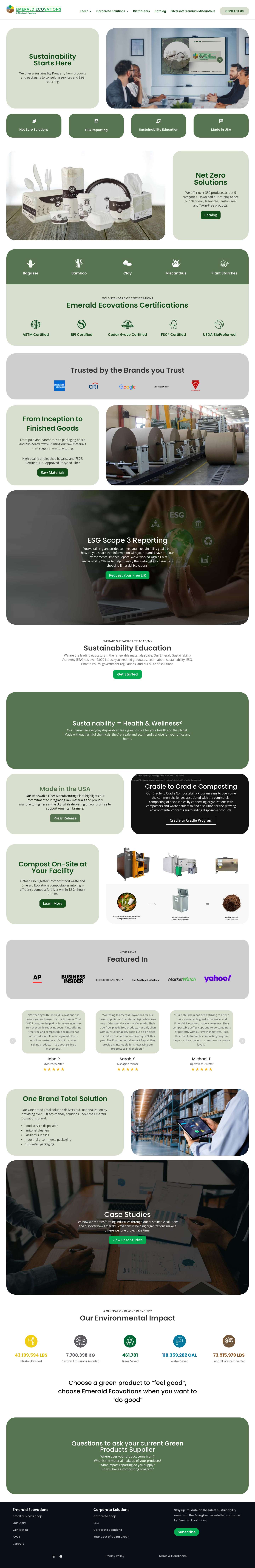 Sustainable Products and Solutions - Emerald Ecovations - Full Screenshot