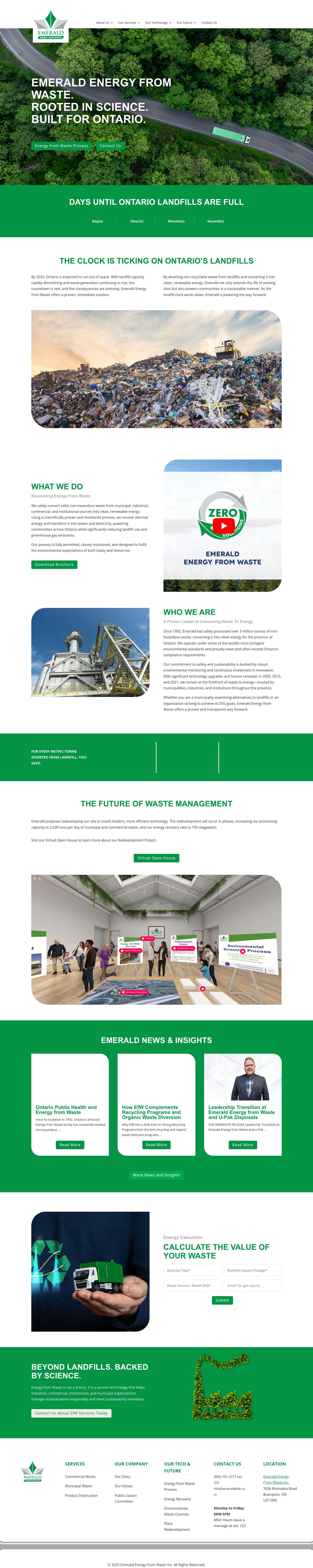 Emerald Energy From Waste | Home | Brampton, Ontario - Full Screenshot
