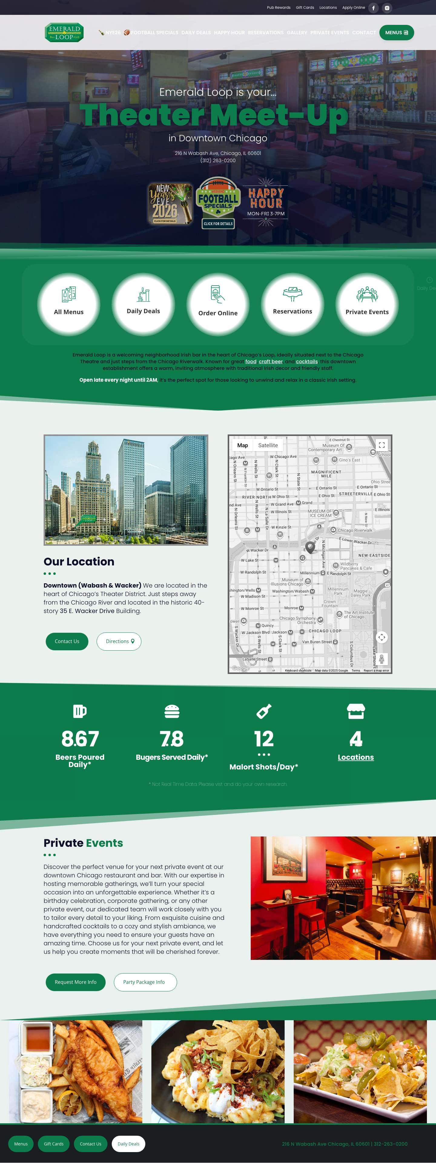 Emerald Loop | Irish Pub & Restaurant in Downtown Chicago - Full Screenshot