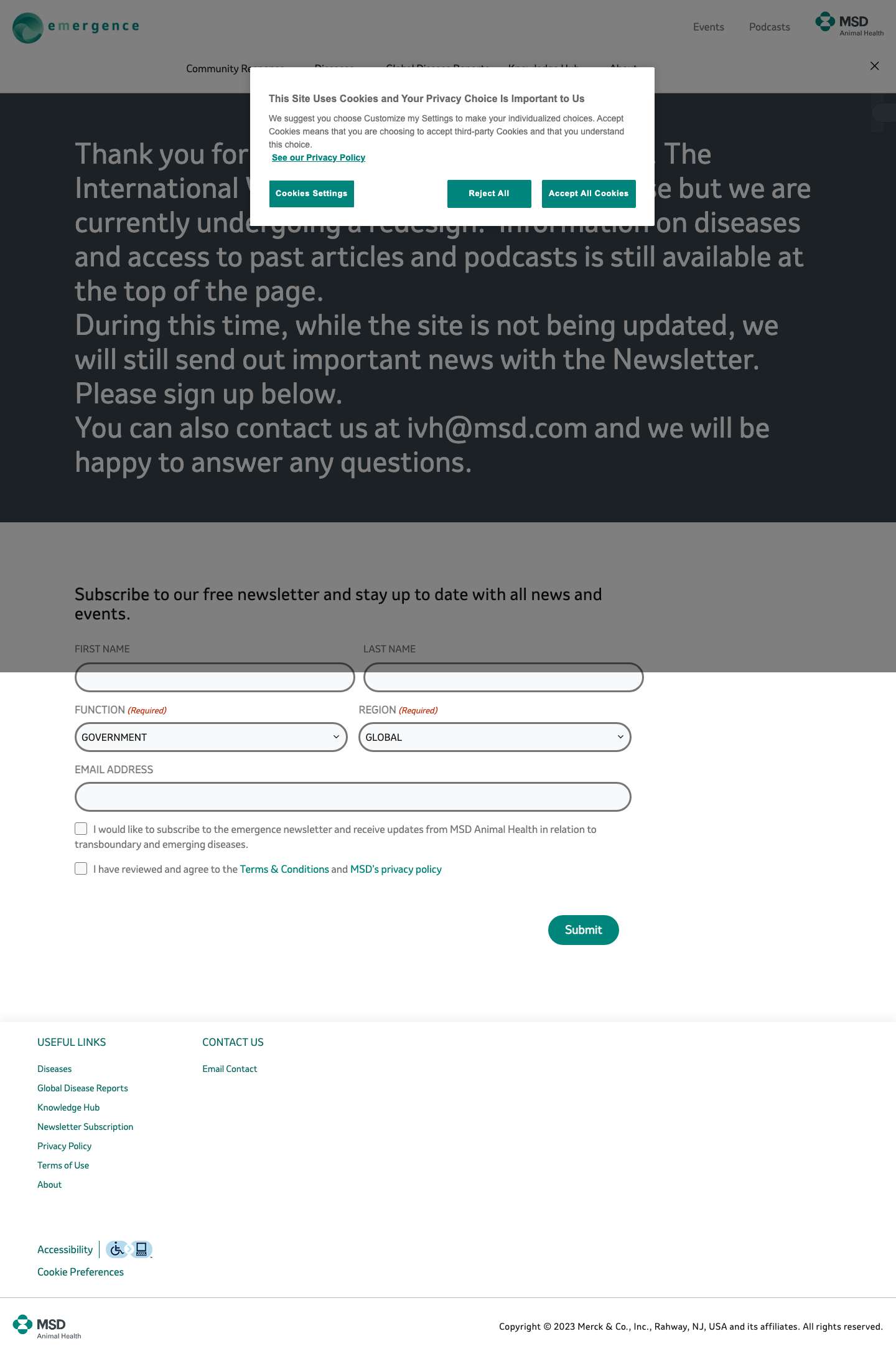 Home - Emergence - Your Guide to Transboundary & Emerging Diseases - Full Screenshot