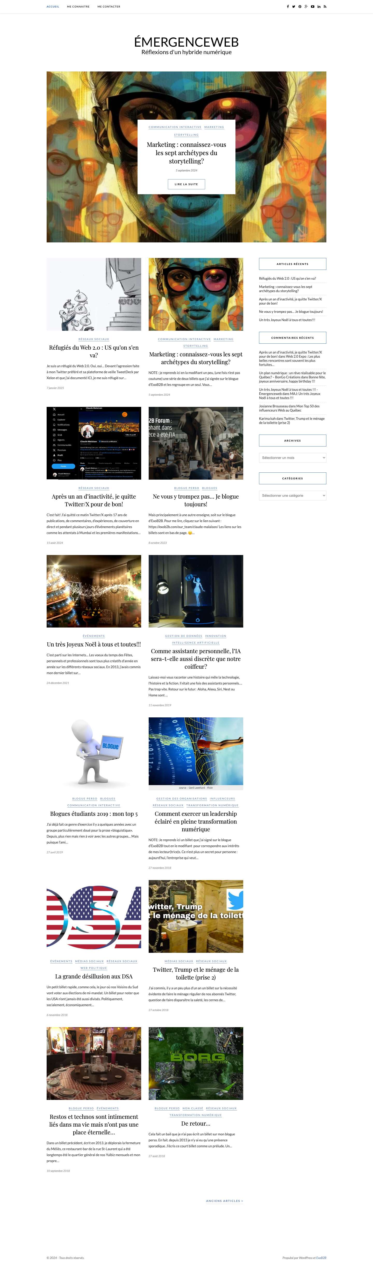 Émergenceweb - Réflexions d'un hybride numérique - Full Screenshot