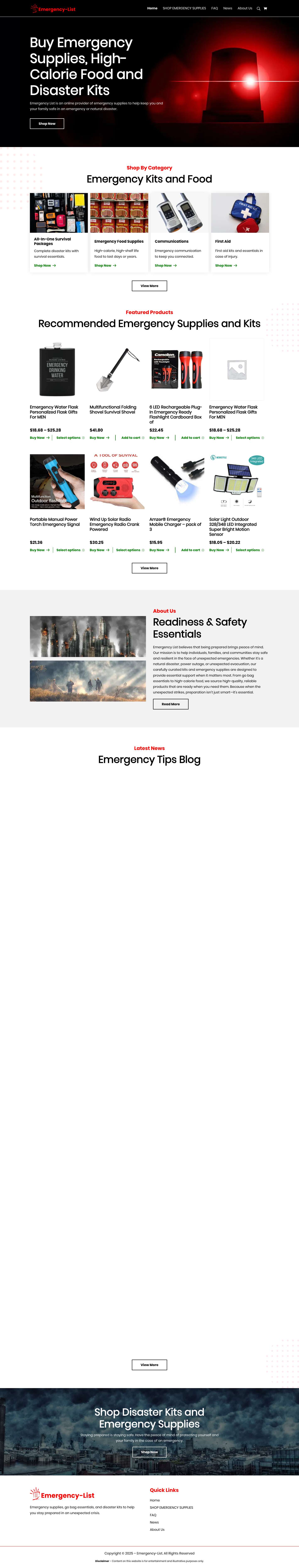Emergency Food and Disaster Supplies by Emergency List - Full Screenshot