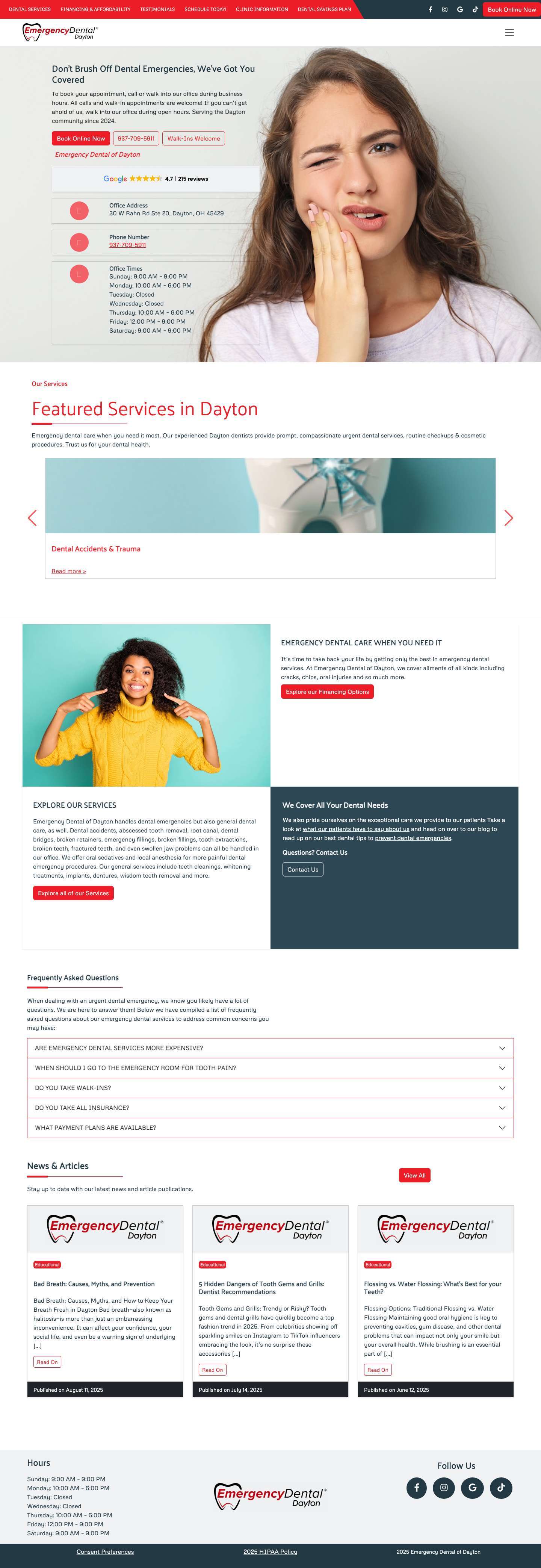 Emergency Dental of Dayton - Dentist Near Me - Full Screenshot