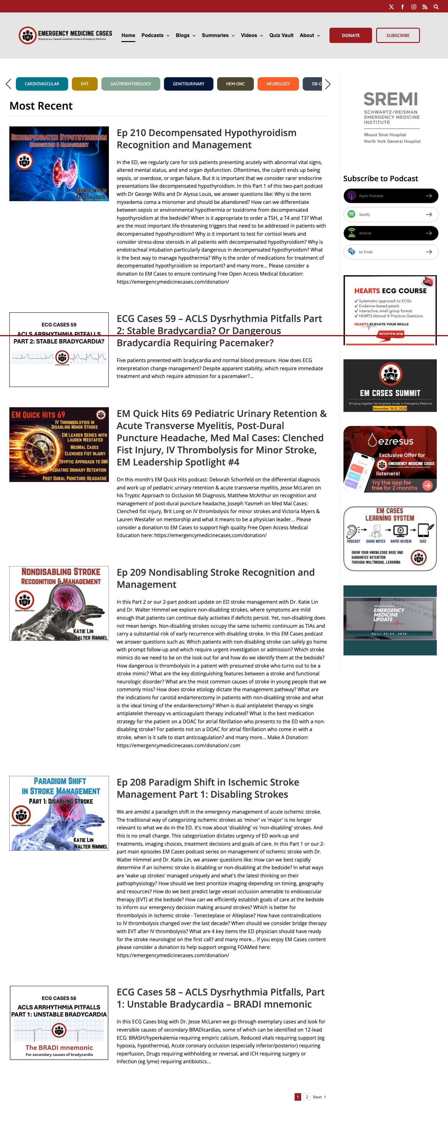 Emergency Medicine Cases | EM Cases - Full Screenshot