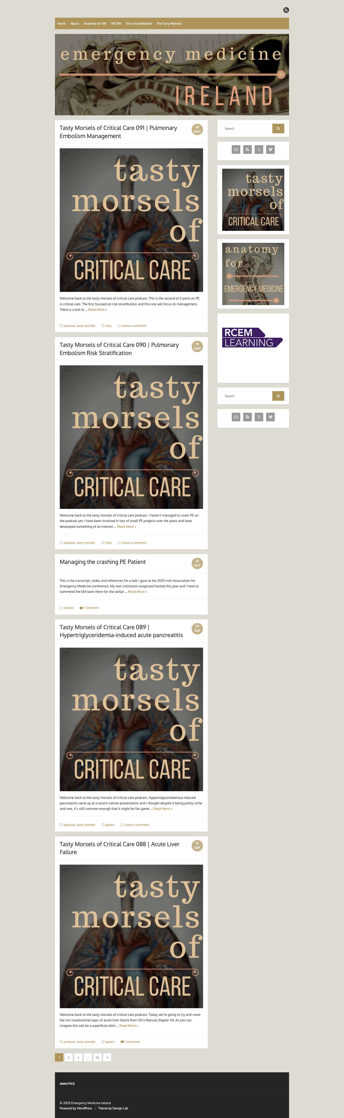 Emergency Medicine IrelandEmailRSSTwitterVimeoEmailRSSTwitterVimeo - Full Screenshot