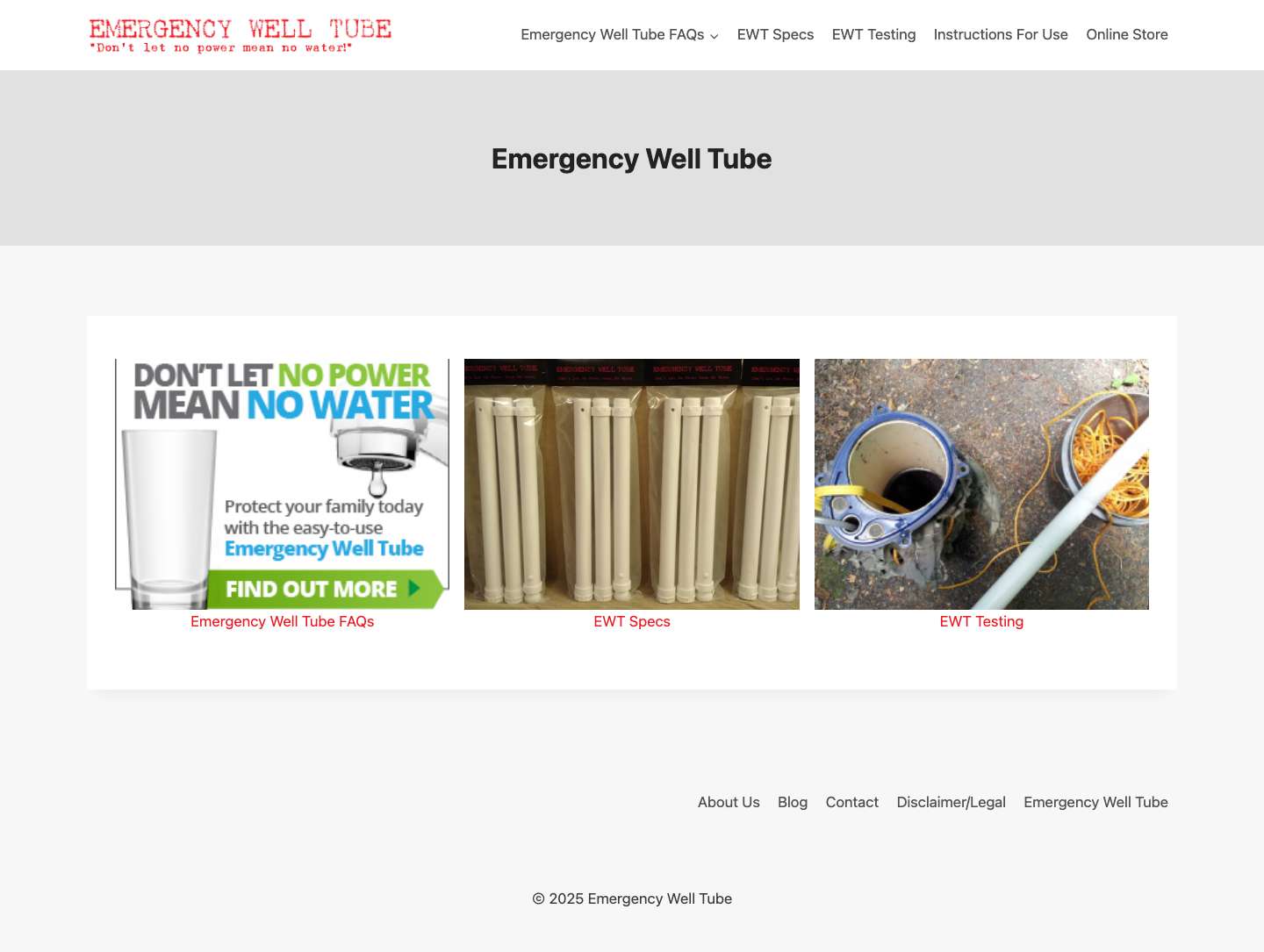 Emergency Well Tube - Emergency Well TubeExpandToggle MenuExpand - Full Screenshot