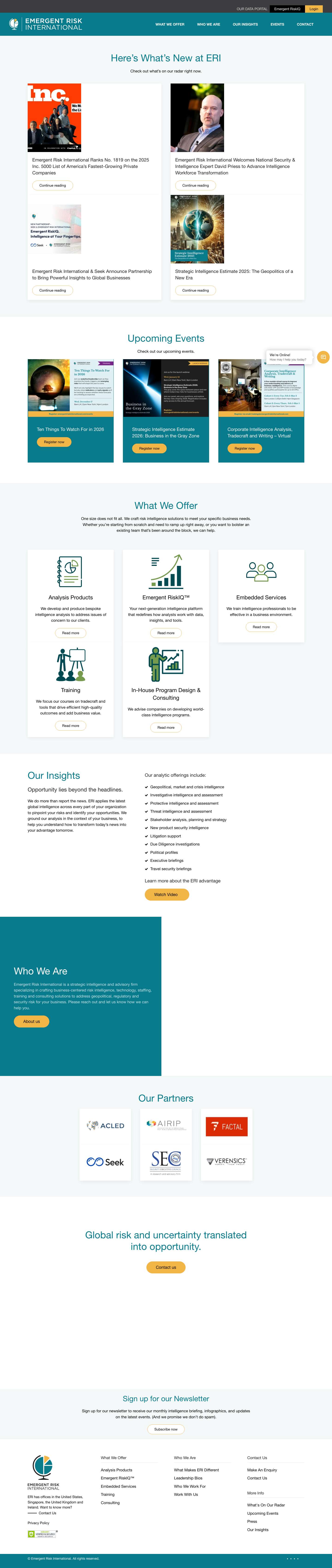 Emergent Risk International - Intelligence Solutions That Find Opportunities In A World Of Risk. - Full Screenshot