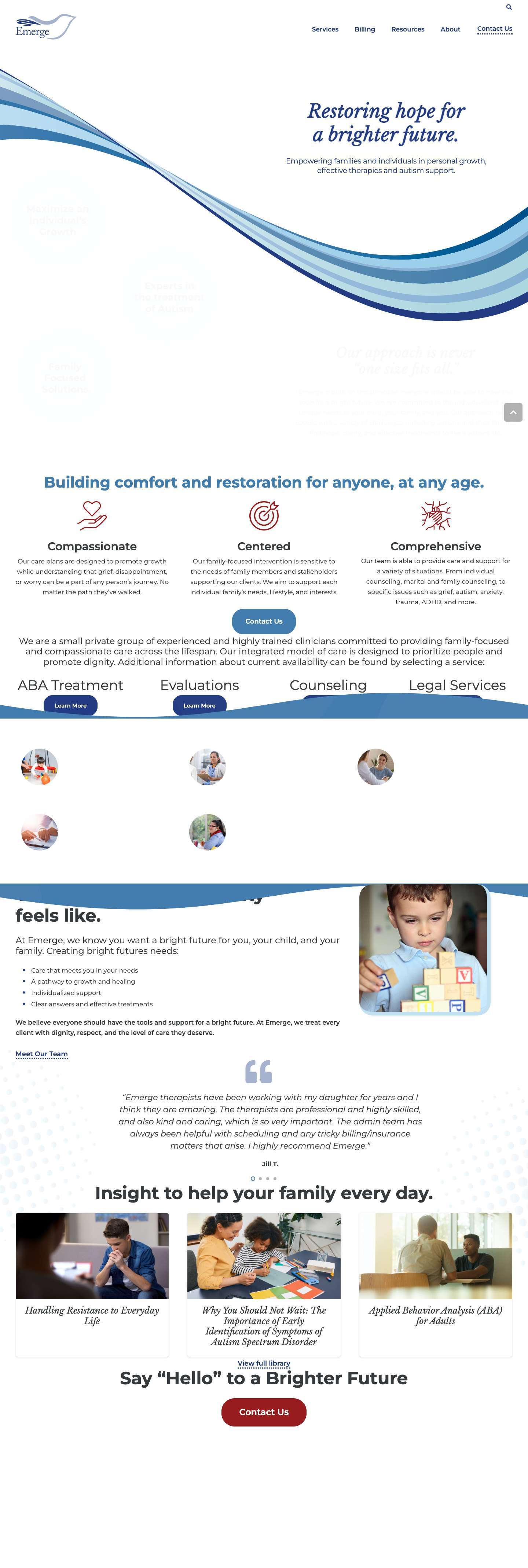 Emerge Professionals - Effective Therapies & Autism Support in Denver - Full Screenshot