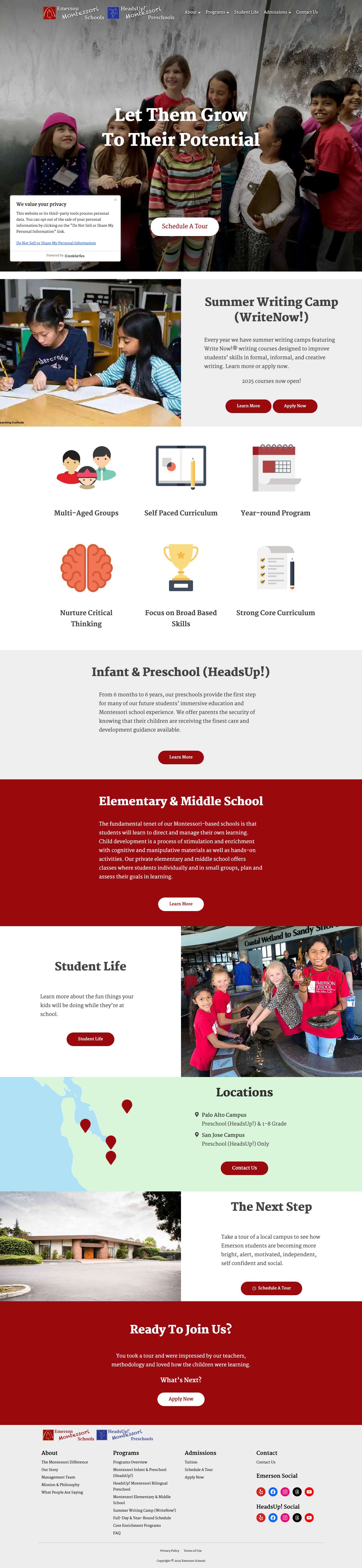 Emerson Schools – Montessori School - Full Screenshot