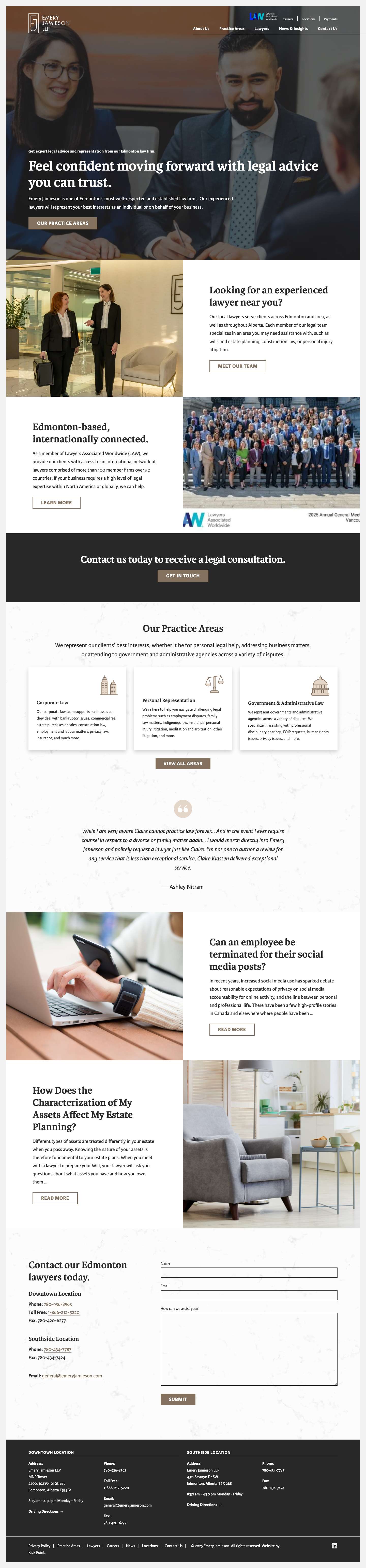 Emery Jamieson LLP | Your Edmonton Law Firm - Full Screenshot