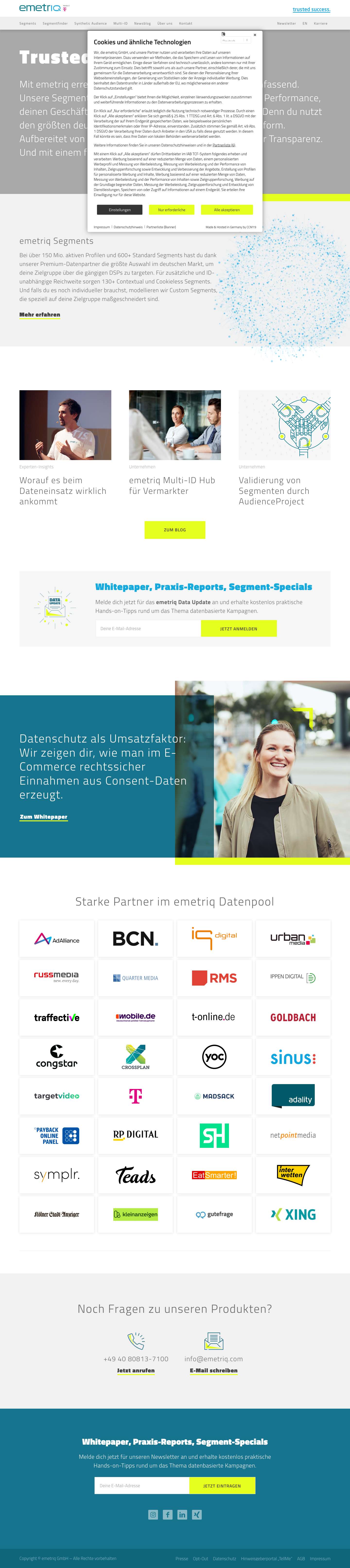 Startseite - emetriq - Full Screenshot