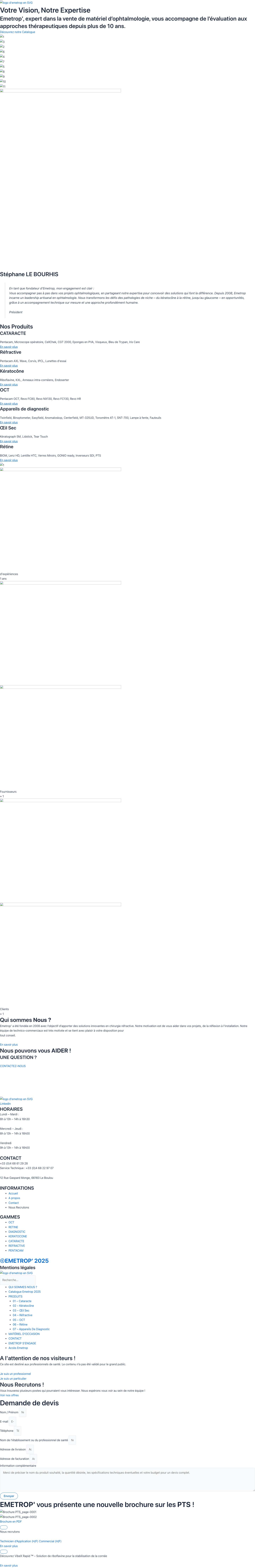 Vente de Matériel d'Ophtalmologie | Qualité garantie - Full Screenshot