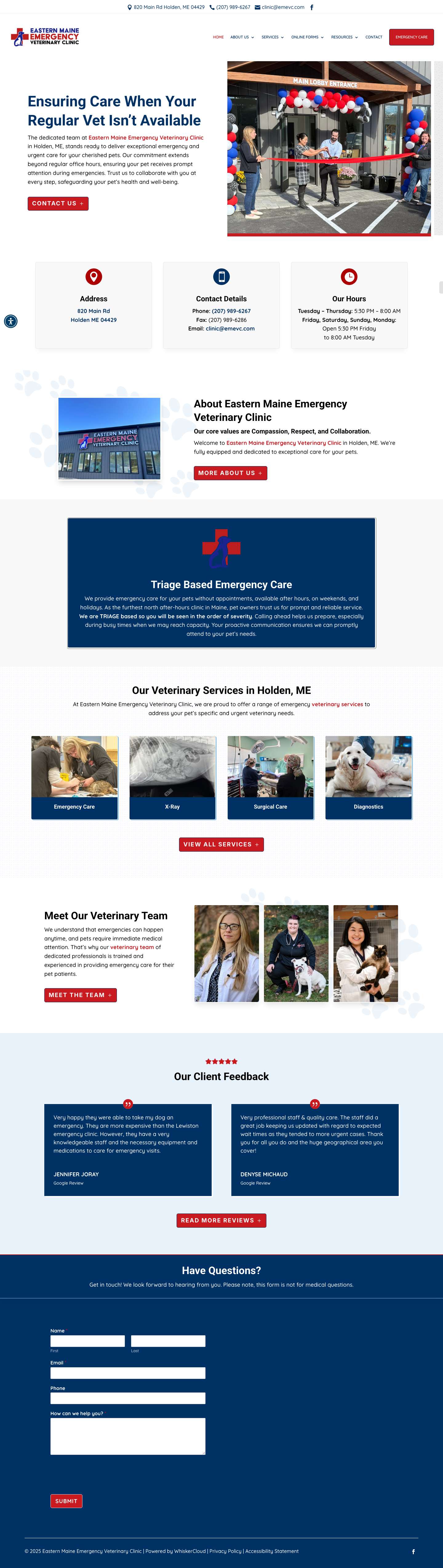 Best Vet Hospital In Holden ME | Eastern Maine Emergency Vet - Full Screenshot
