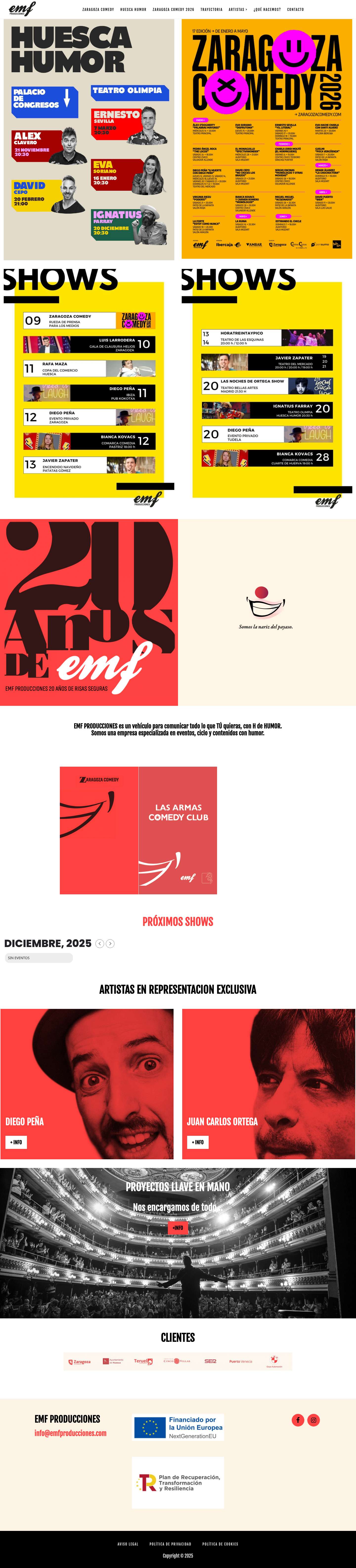 EMF Producciones - Eventos ZaragozaFacebookInstagram - Full Screenshot